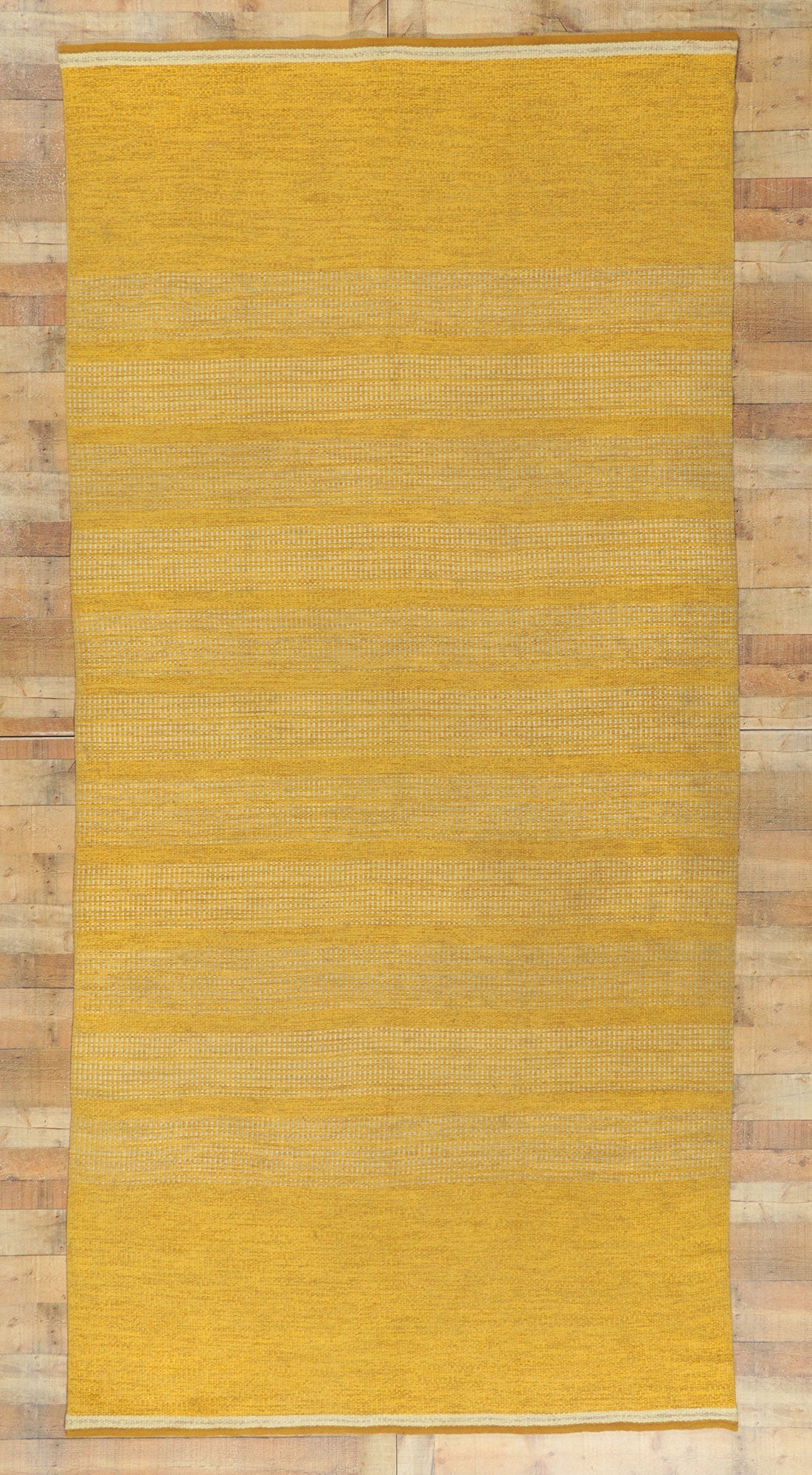6 x 12 Vintage Gold Swedish Rollakan Rug 78505