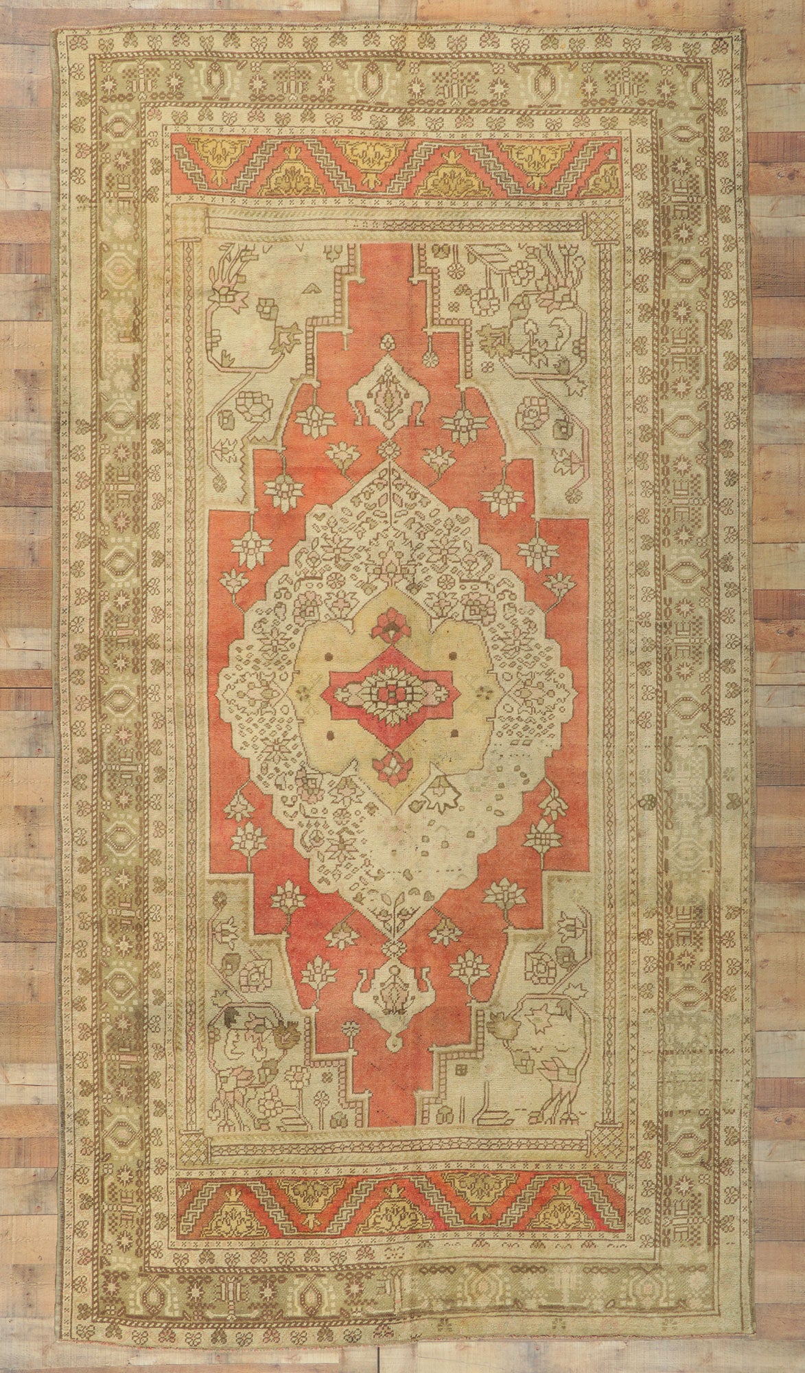 6 x 12 Vintage Turkish Oushak Rug 51340
