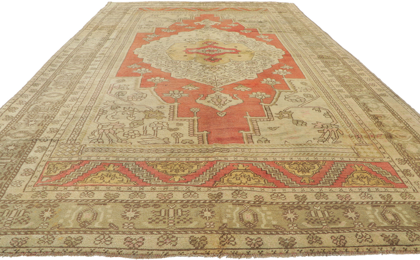 6 x 12 Vintage Turkish Oushak Rug 51340
