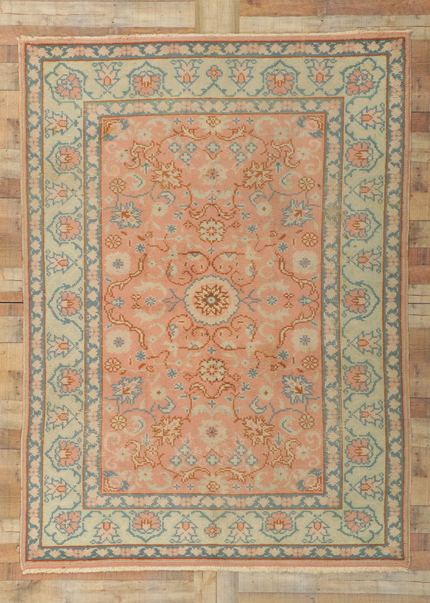 6 x 8 Antique Turkish Oushak Rug 72423