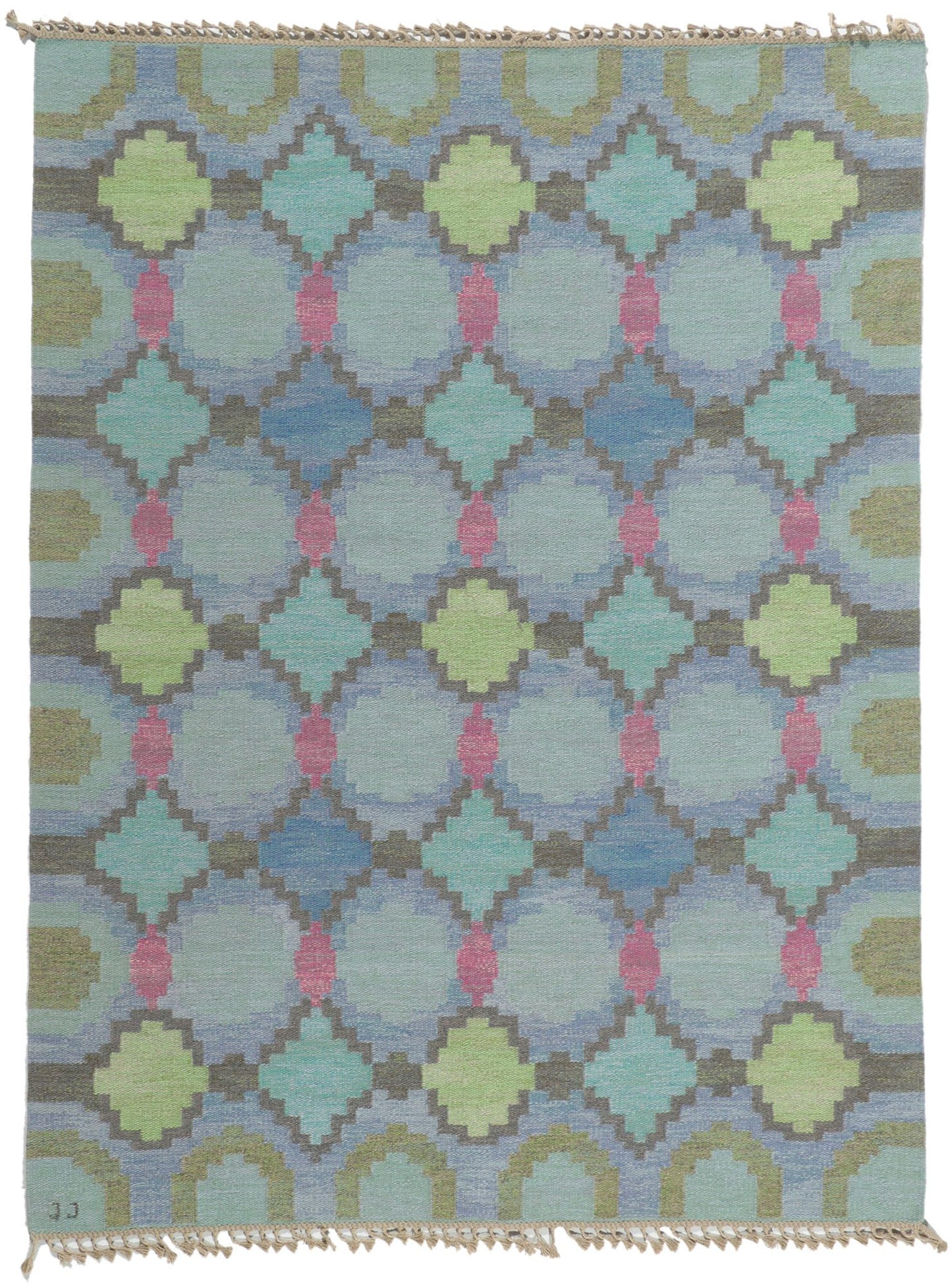 6 x 8 Judith Johansson Vintage Swedish Rollakan Rug 78470