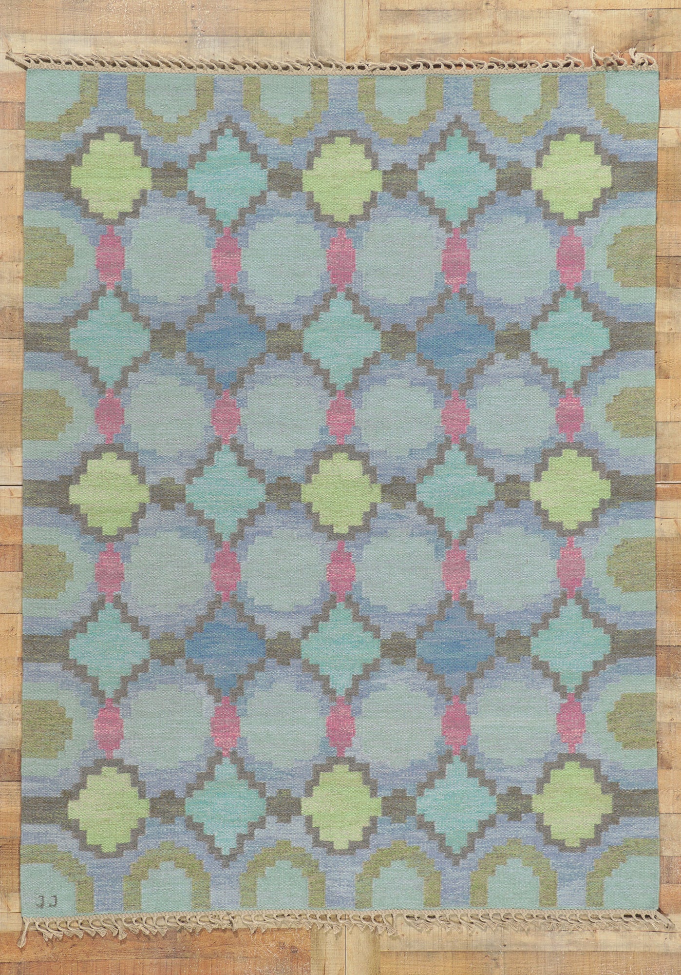 6 x 8 Judith Johansson Vintage Swedish Rollakan Rug 78470
