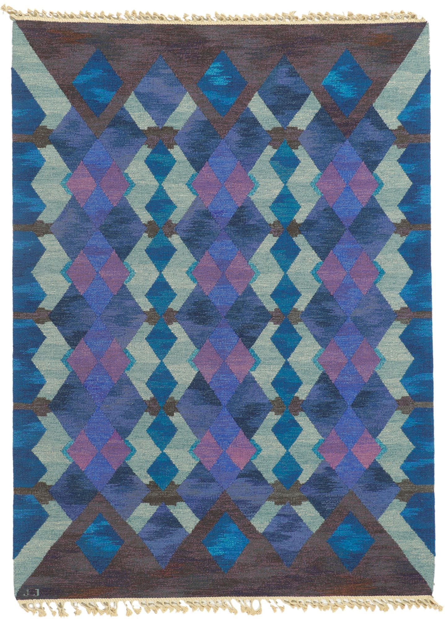 6 x 8 Judith Johansson Vintage Swedish Rollakan Rug 78490