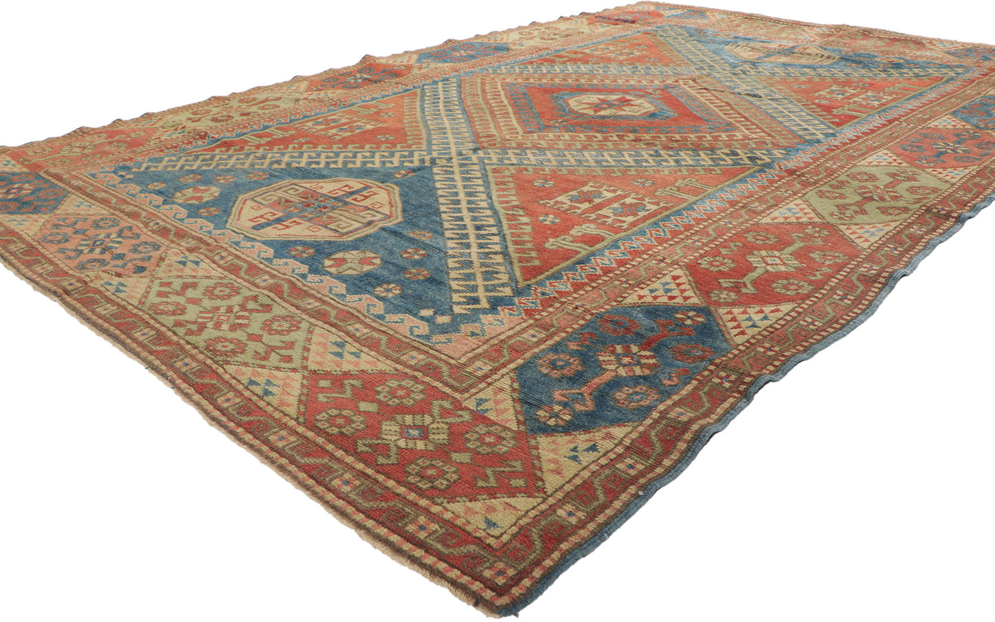 6 x 8 Vintage Turkish Tribal Bergama Rug 51177