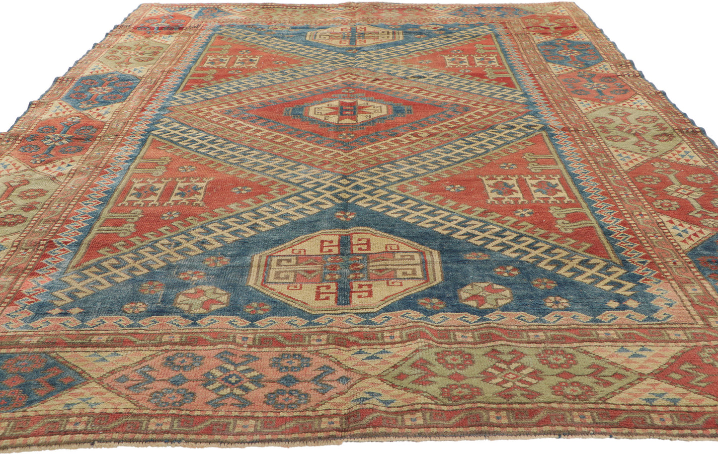 6 x 8 Vintage Turkish Tribal Bergama Rug 51177