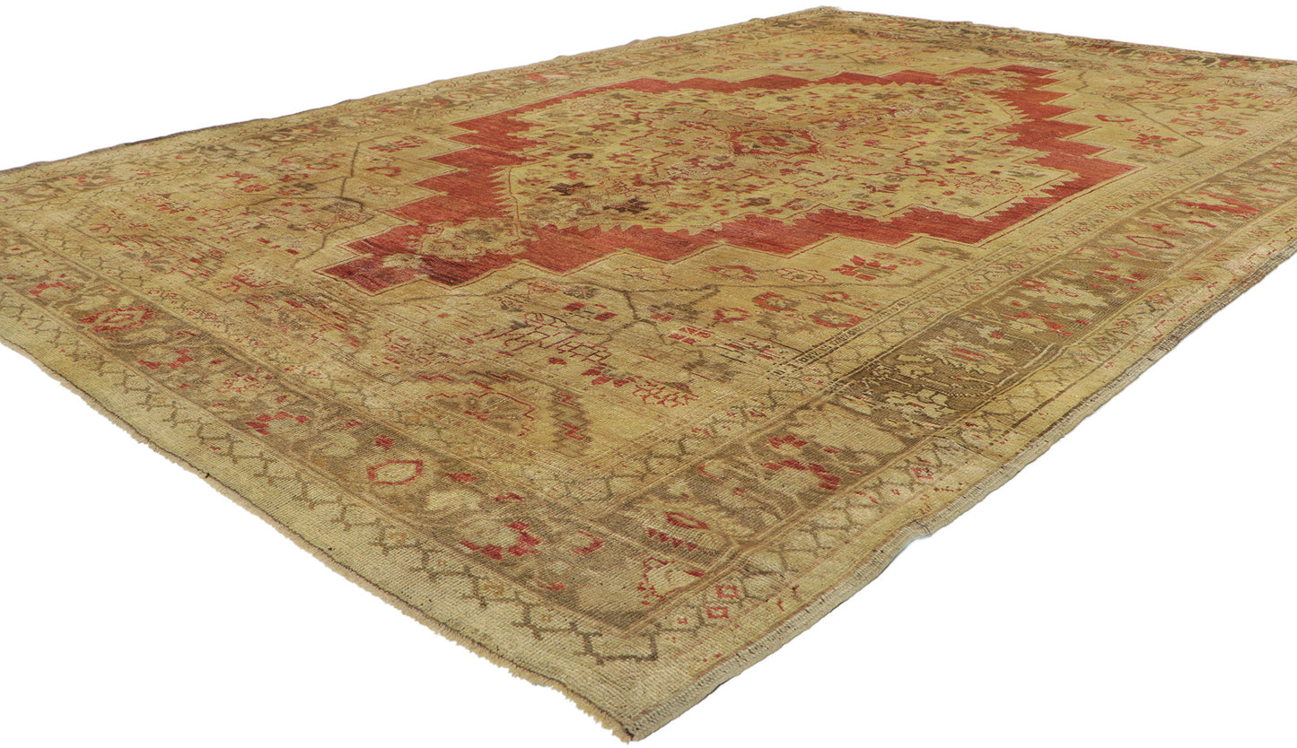 6 x 9 Antique Turkish Oushak Rug 50419