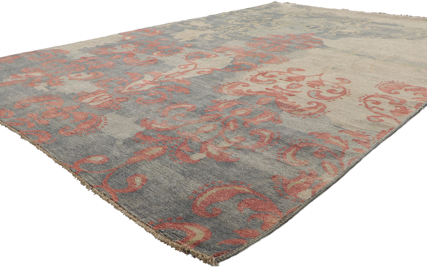 6 x 9 Contemporary Abstract Damask Area Rug 80743