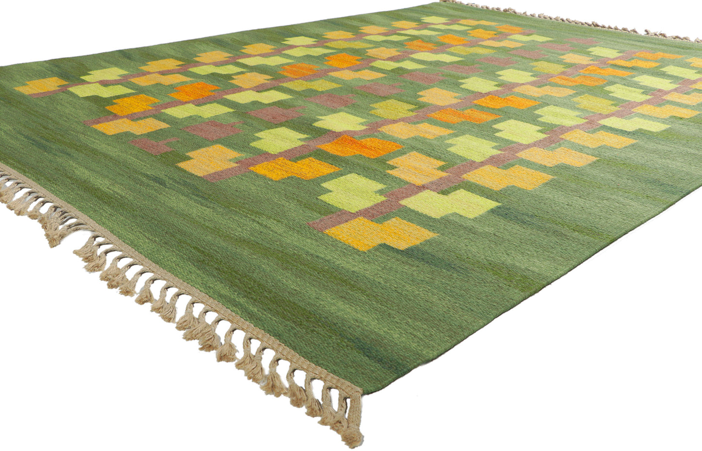 6 x 9 Judith Johansson Vintage Swedish Rollakan Rug 78489