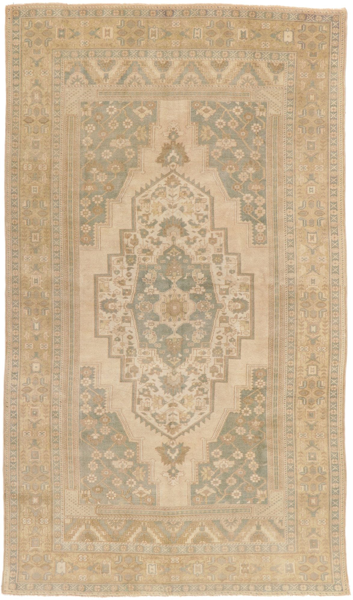 6 x 10 Vintage Turkish Oushak Rug 53687