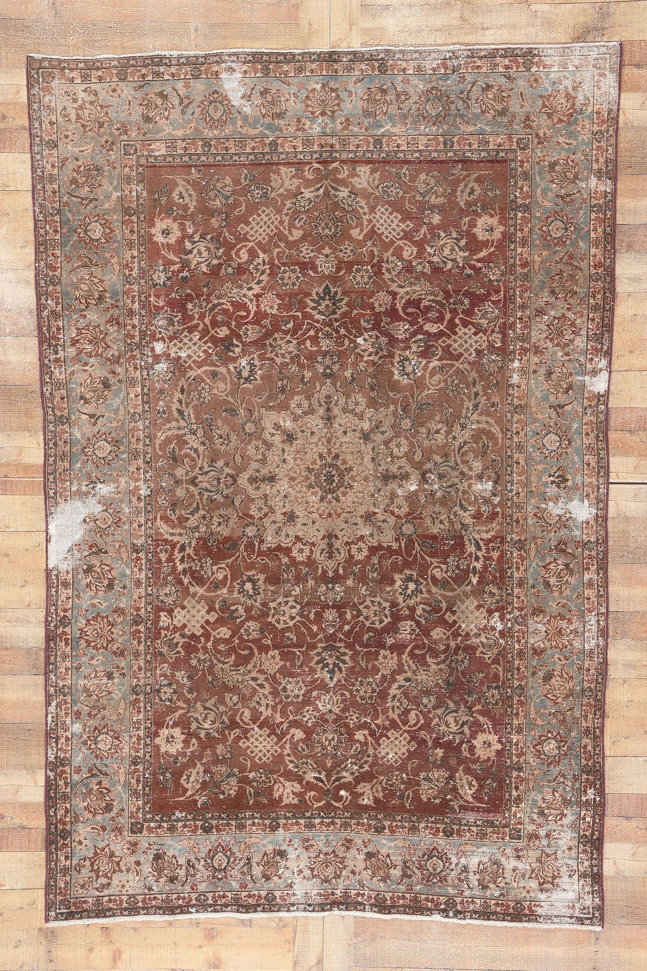 6 x 10 Antique Persian Tabriz Rug 78599