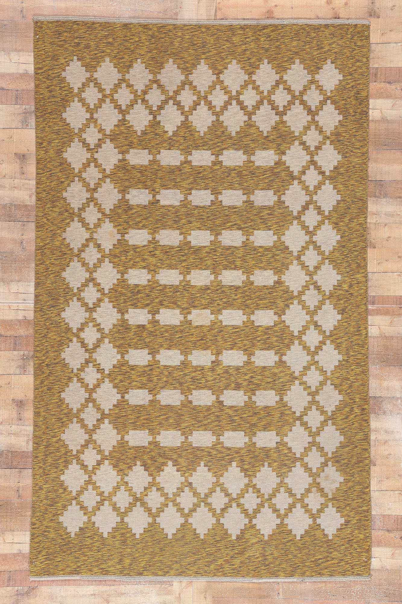 6 x 10 Vintage Reversible Swedish Rollakan Rug 74982