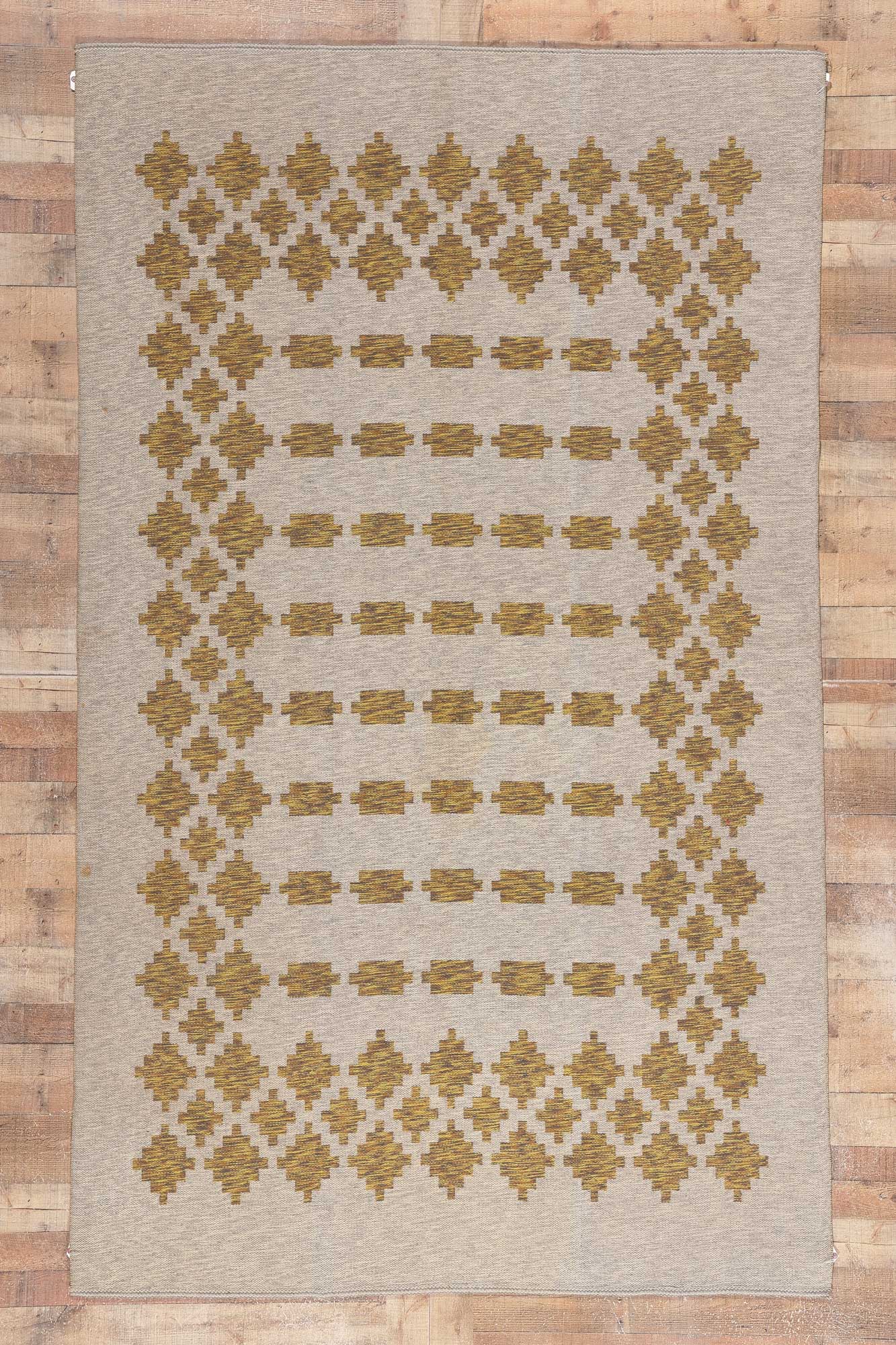 6 x 10 Vintage Reversible Swedish Rollakan Rug 74982