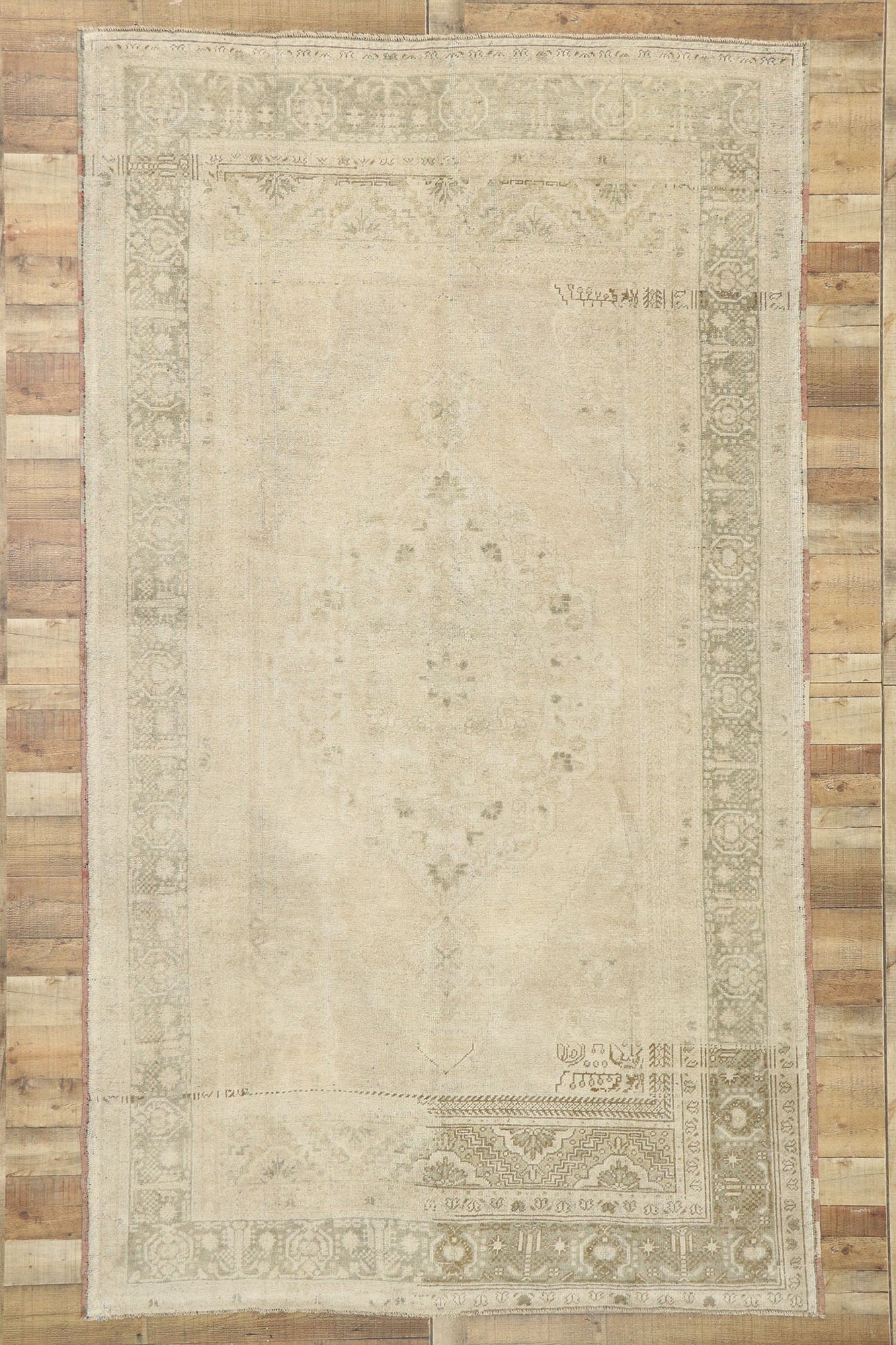 6 x 11 Vintage Turkish Oushak Rug 52834