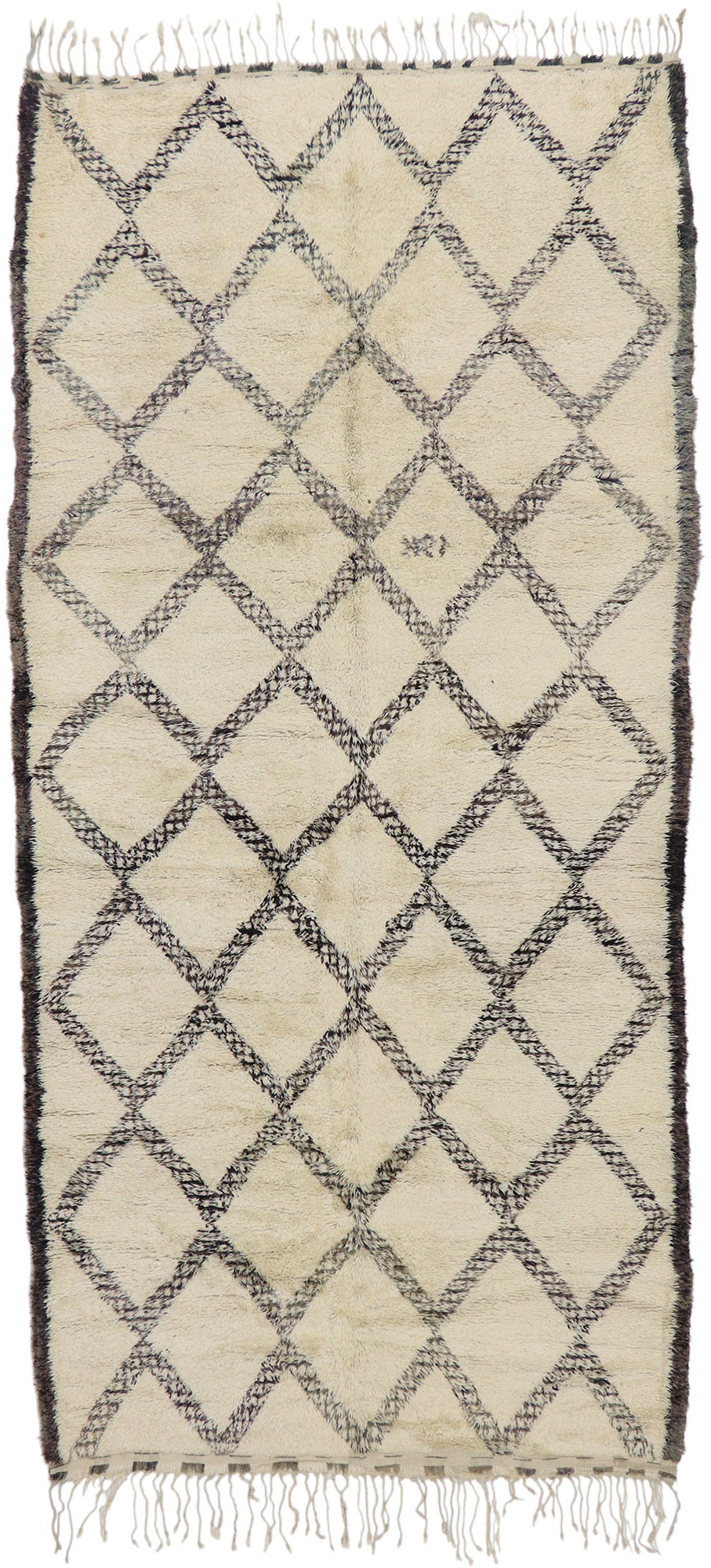 6 x 12 Vintage Moroccan Beni Ourain Rug 21414