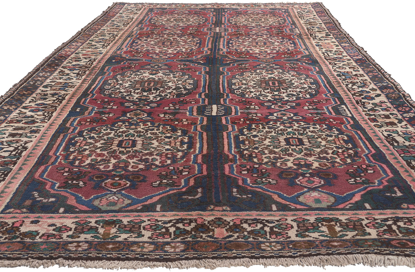 6 x 12 Vintage Persian Bakhtiari Rug 75880