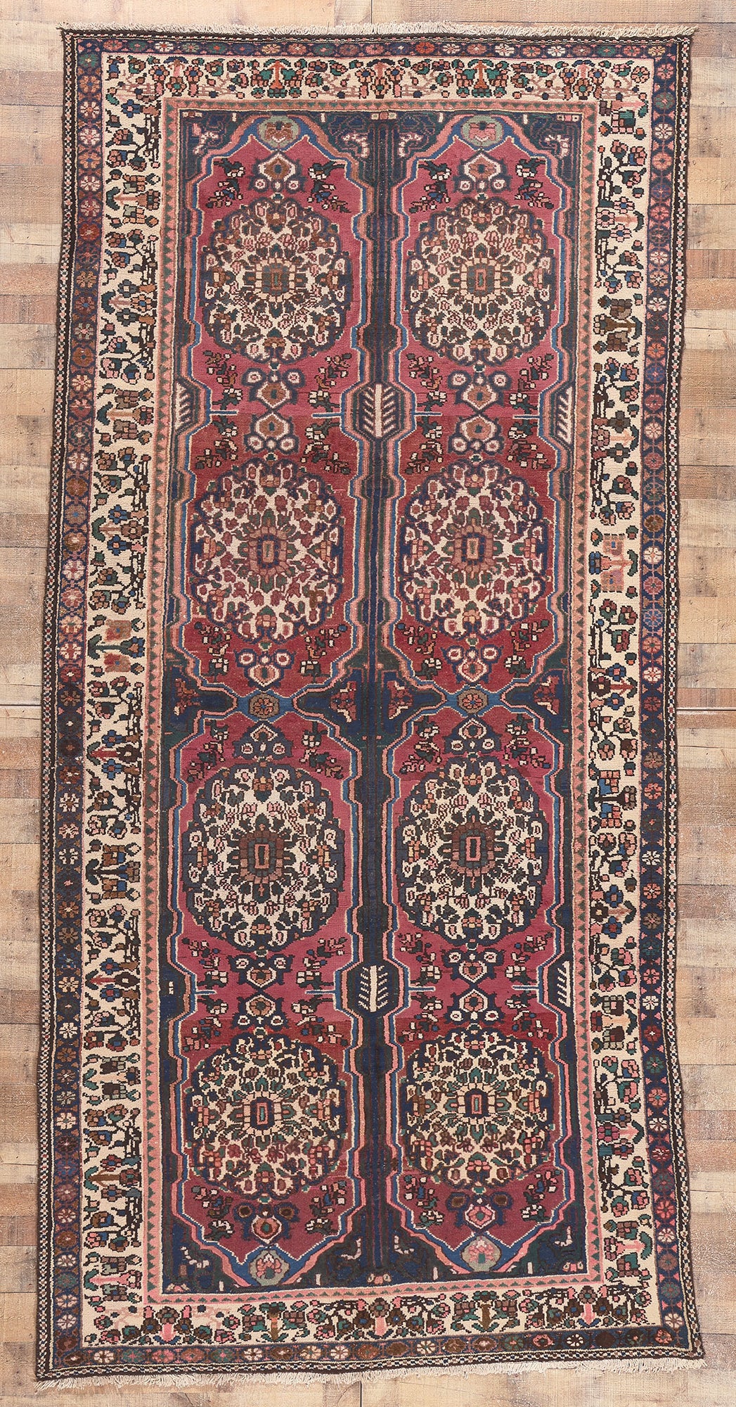 6 x 12 Vintage Persian Bakhtiari Rug 75880