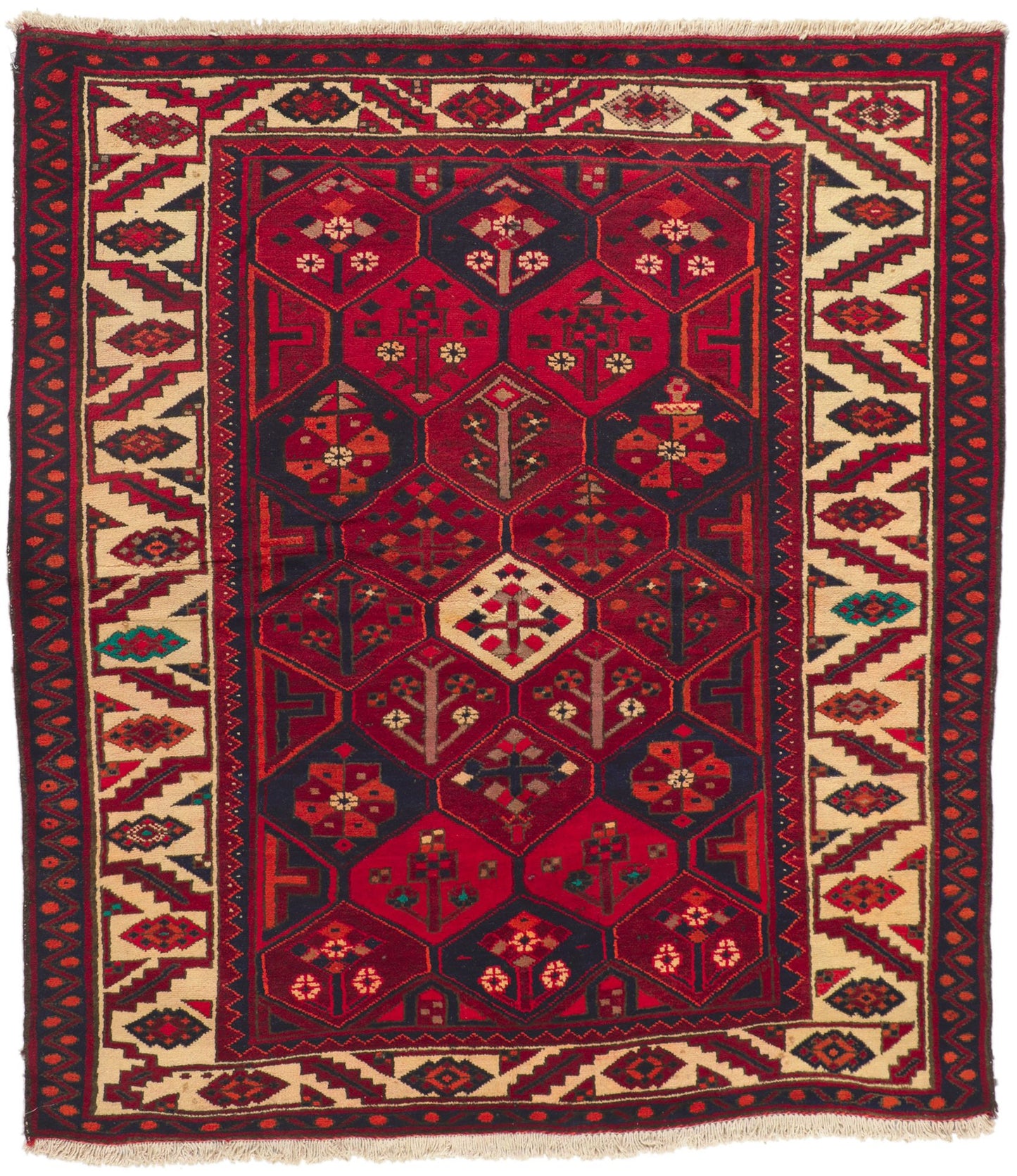 6 x 7 Vintage Persian Bakhtiari Rug 71284