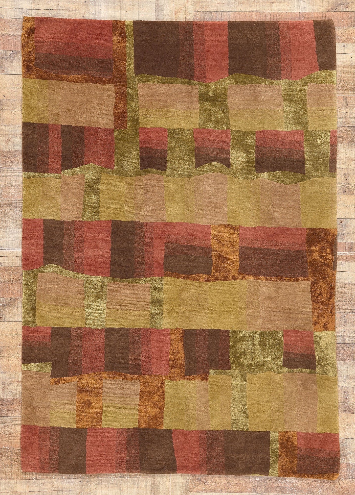 6 x 8 Tibetan Wool and Silk Rug 78532