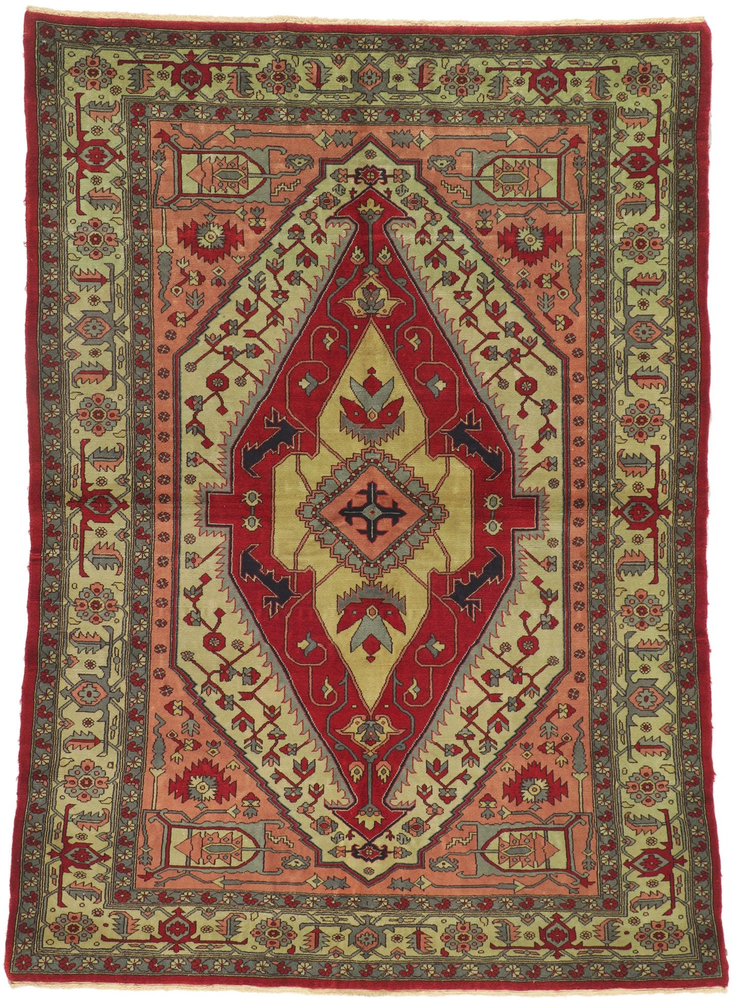 6 x 8 Vintage Egyptian Serapi Rug 71940