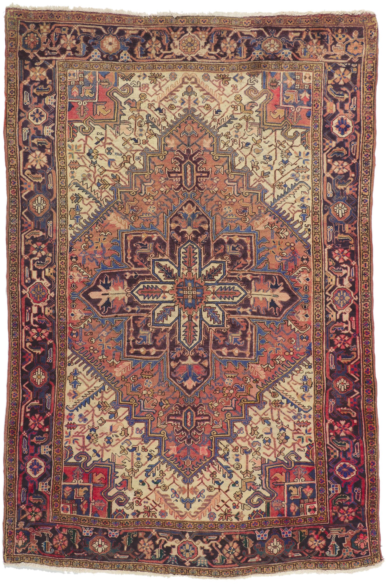 6 x 9 Vintage Persian Heriz Rug 75557