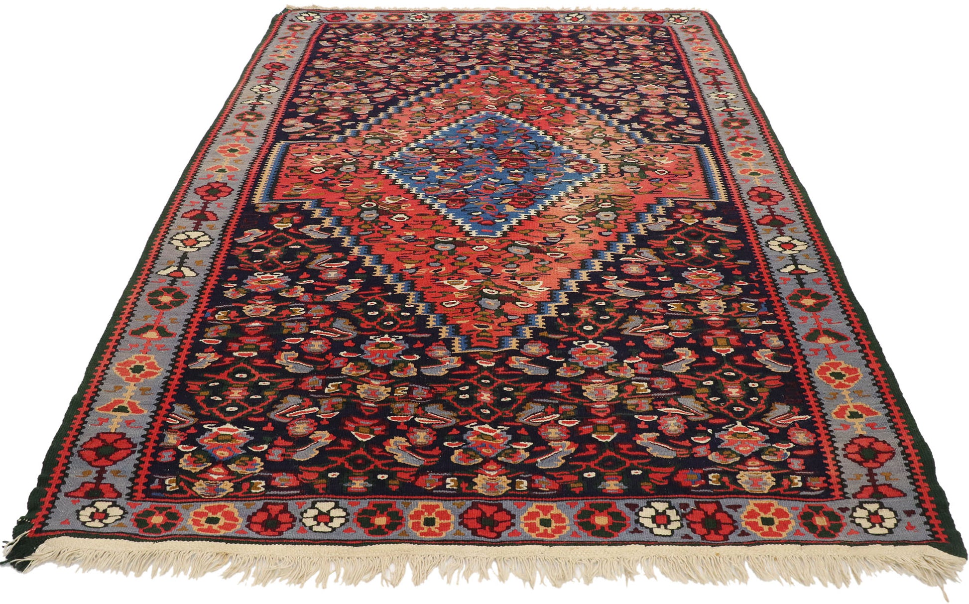 4 x 4 Vintage Persian Bijar Rug 70215