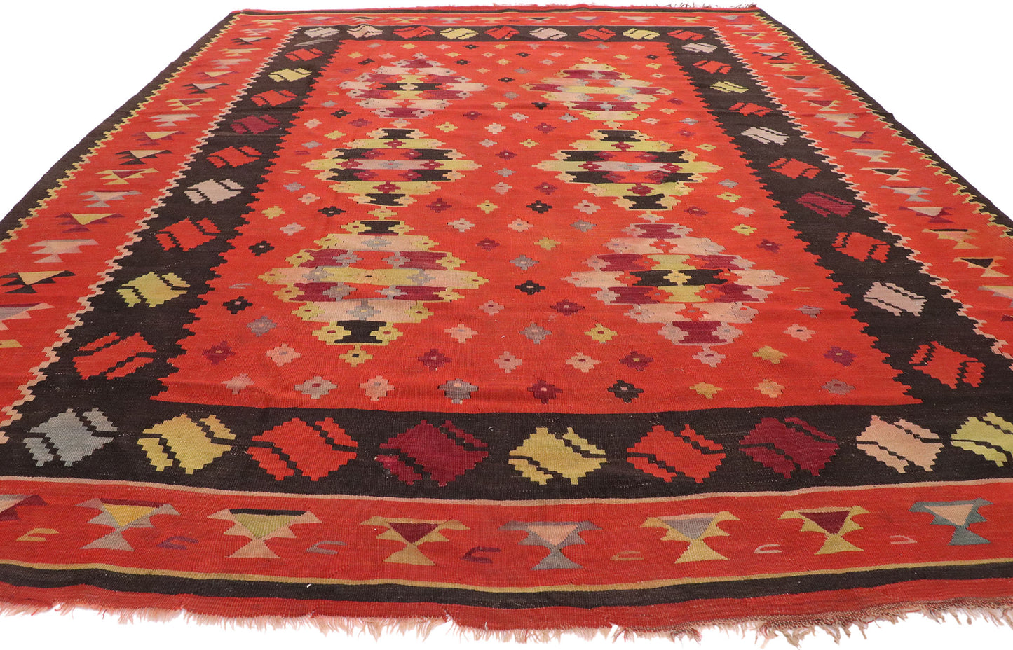 7 x 9 Vintage Turkish Kilim Rug 70464