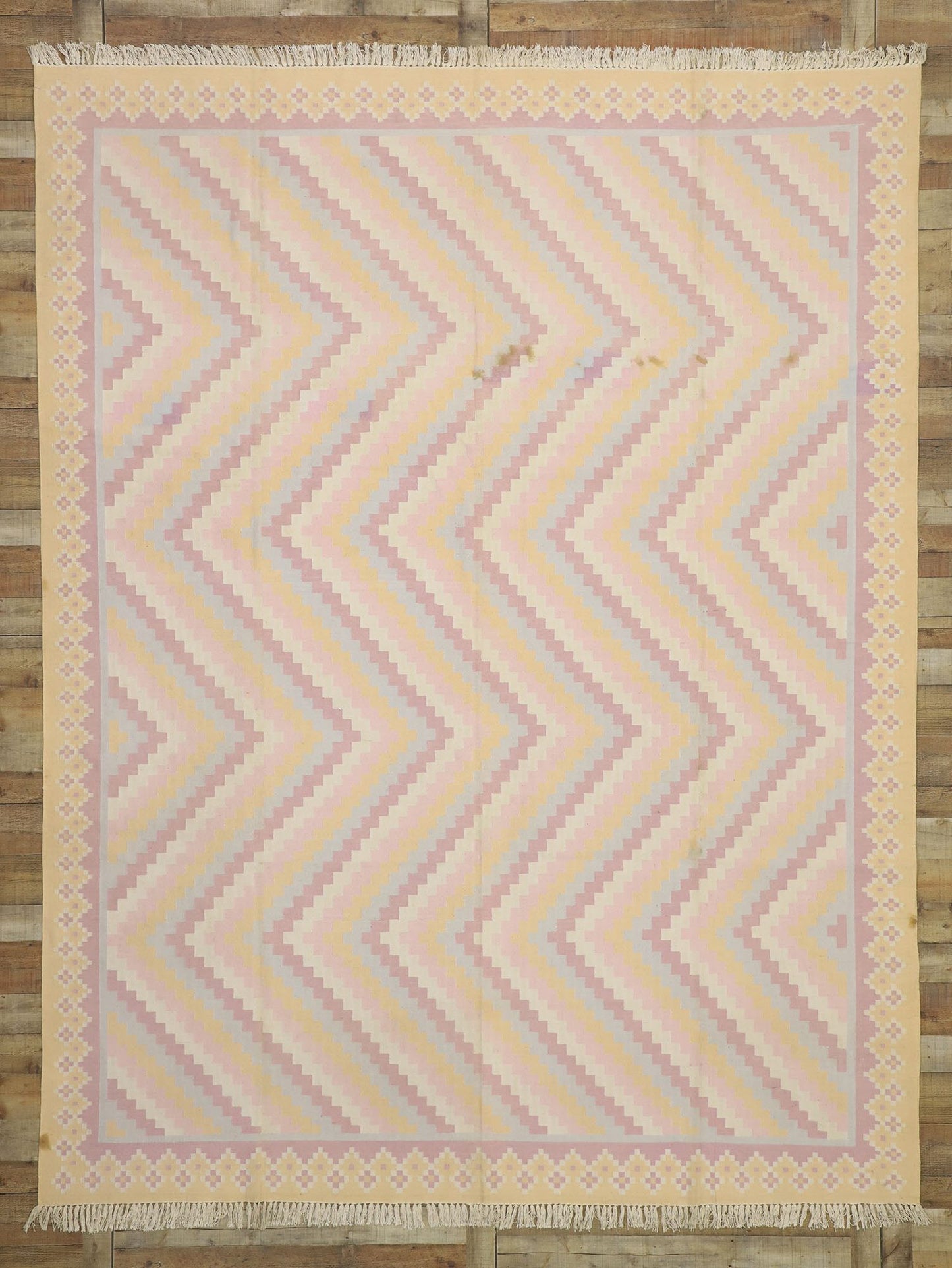 9 x 12 Vintage Indian Dhurrie Rug 70502