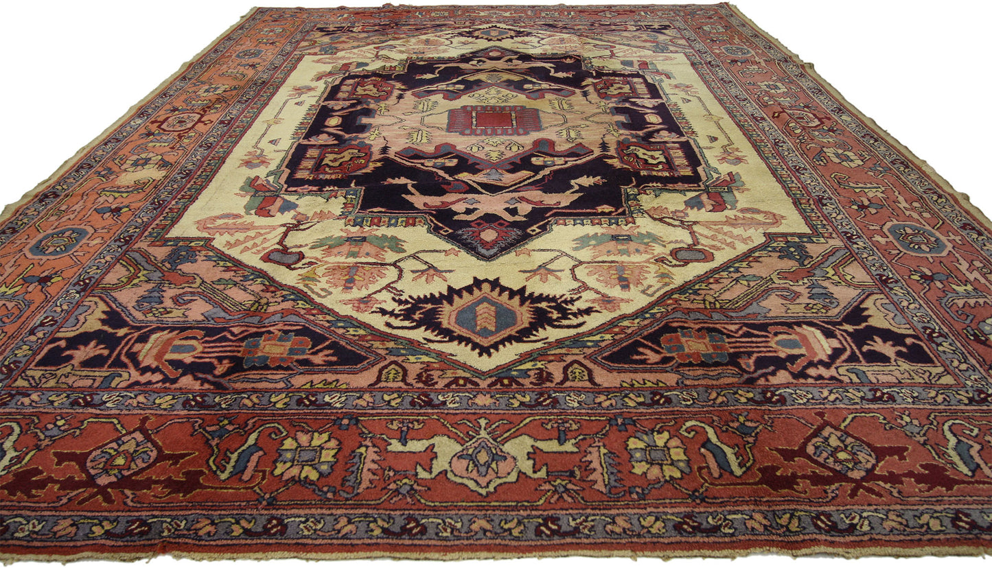 8 x 11 Antique European Hooked Rug 70713