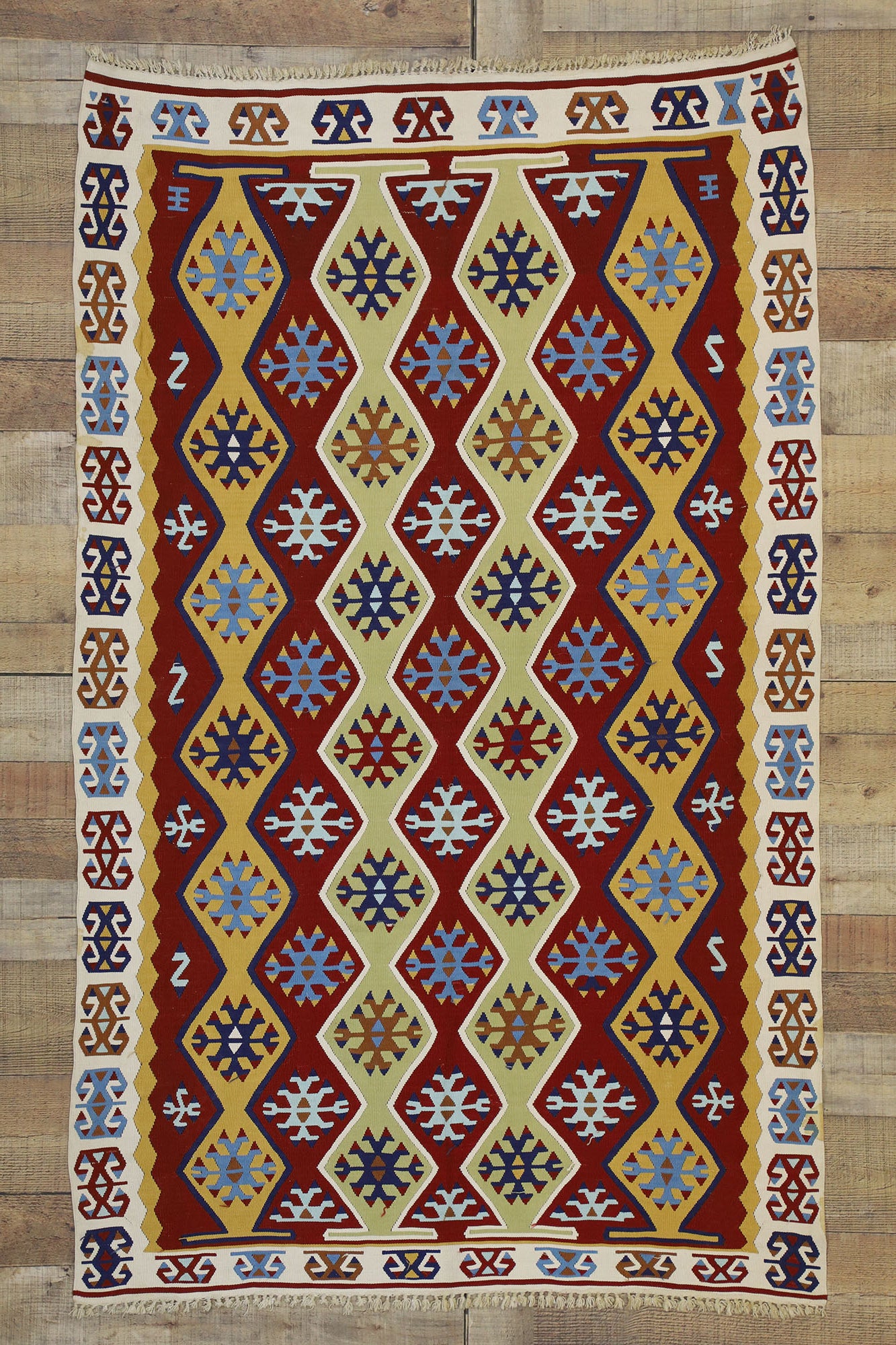 3 x 6 Vintage Turkish Silk Kilim Rug 70792