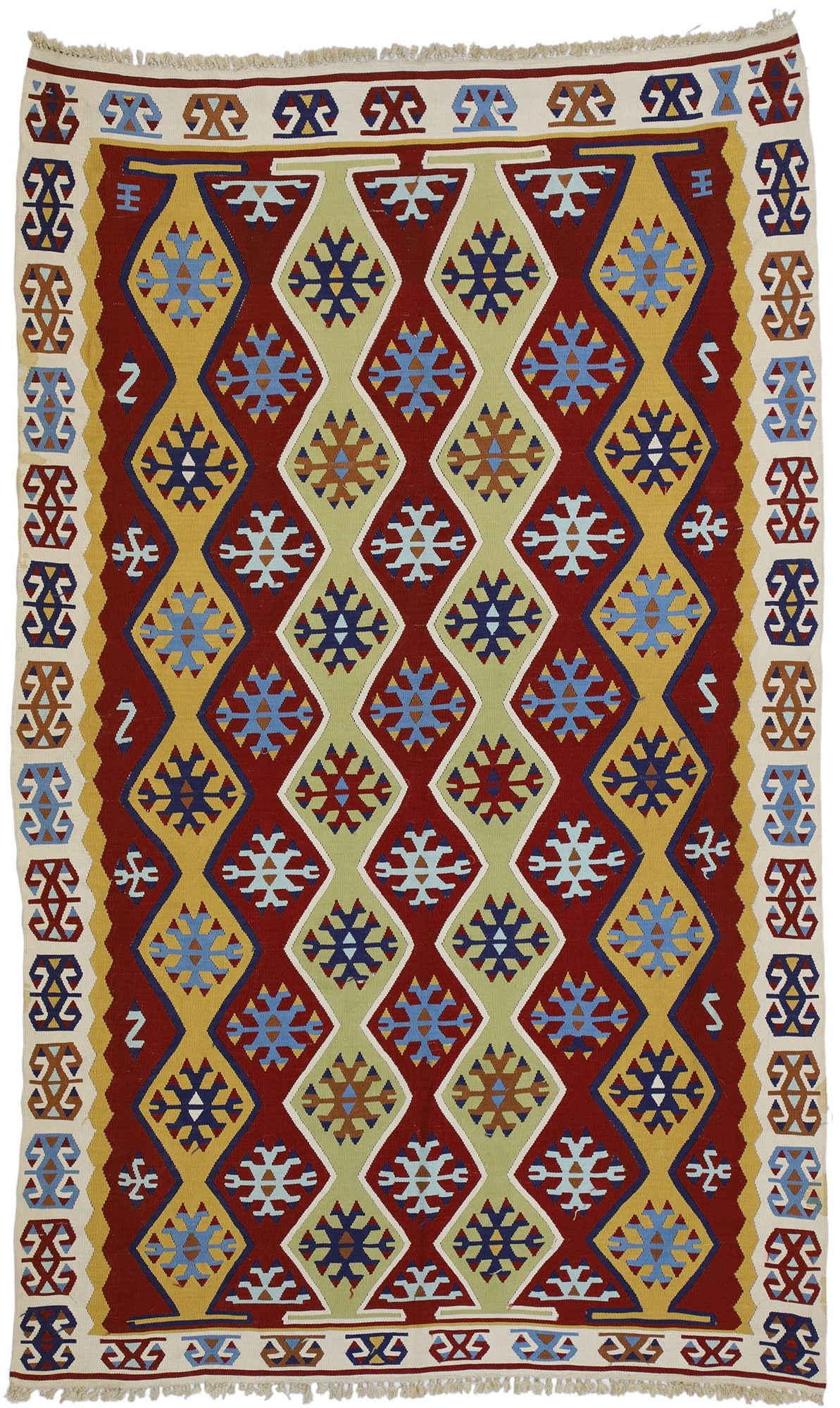 3 x 6 Vintage Turkish Silk Kilim Rug 70792
