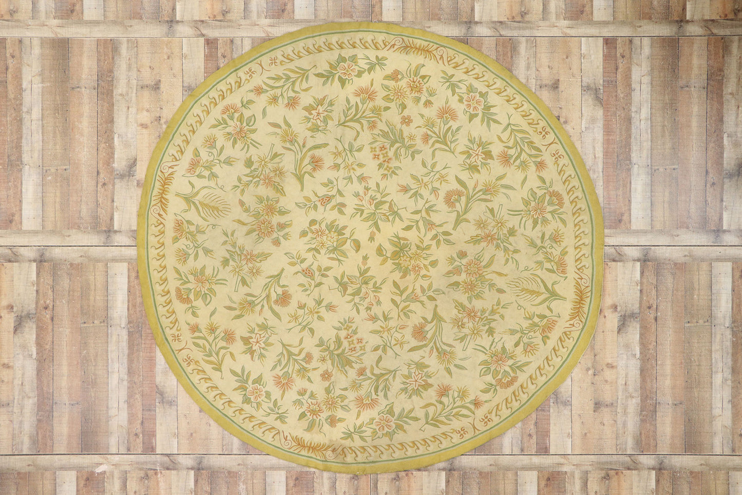 9 x 9 Antique Chainstitch Round Area Rug 70896