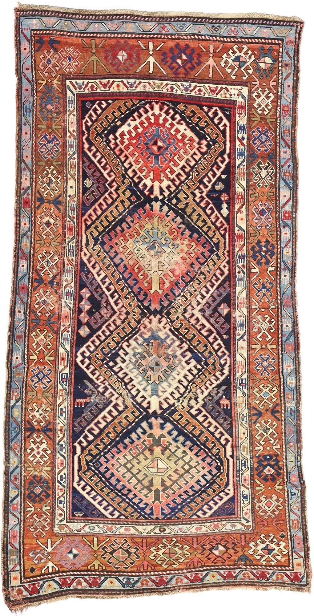 4 x 8 Antique Caucasian Kazak Rug 70950