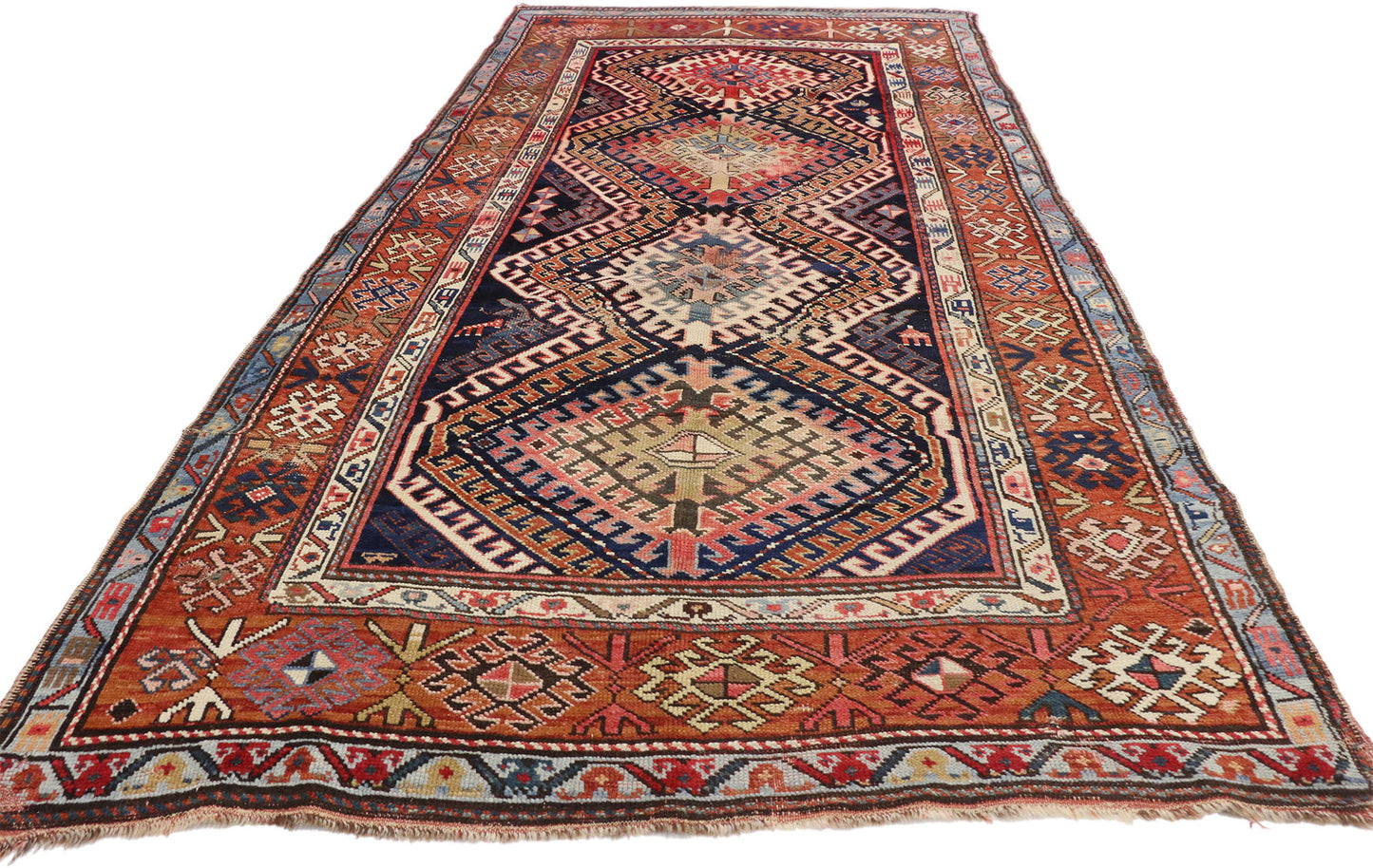 4 x 8 Antique Caucasian Kazak Rug 70950
