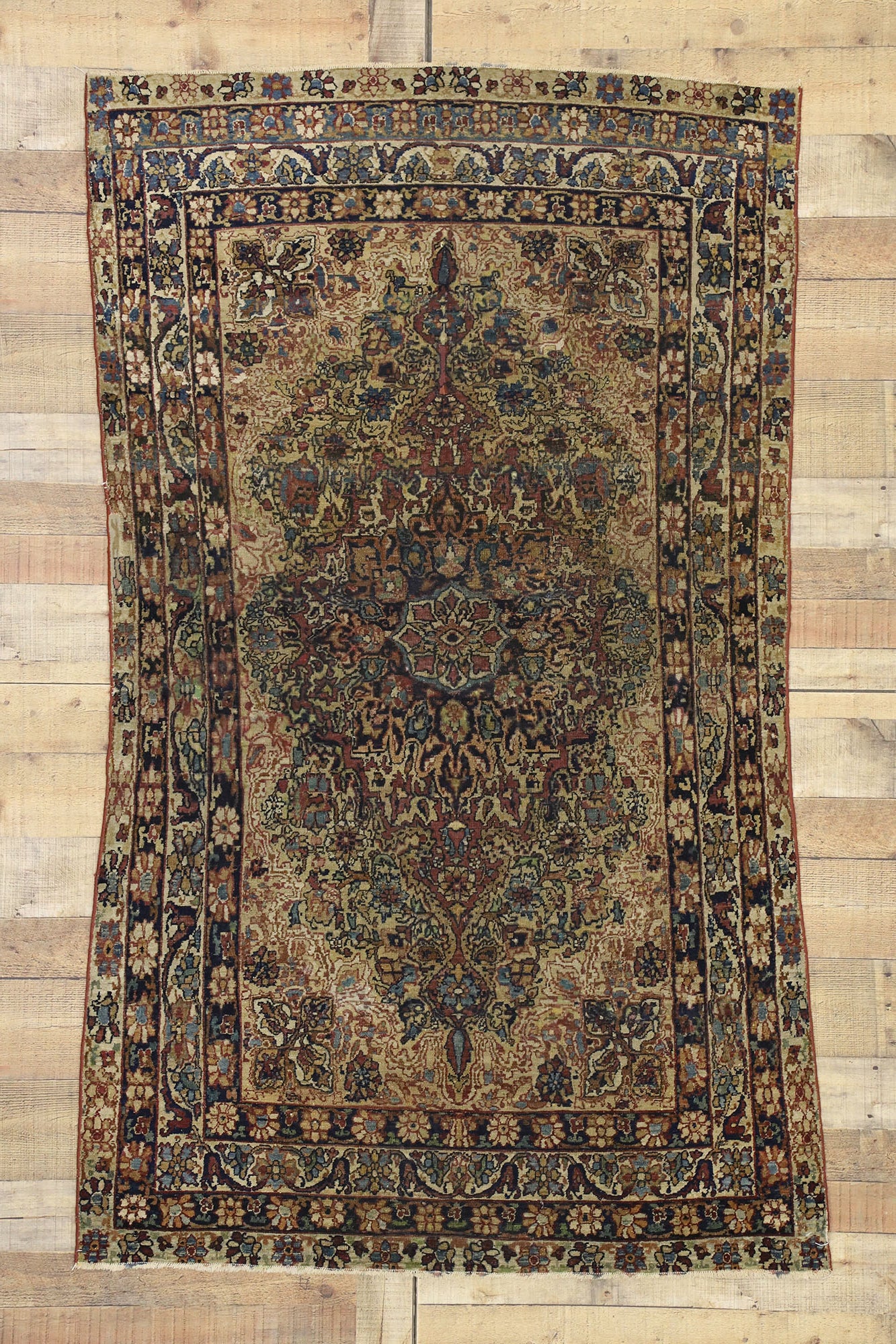 4 x 6 Antique Persian Kerman Rug 70991