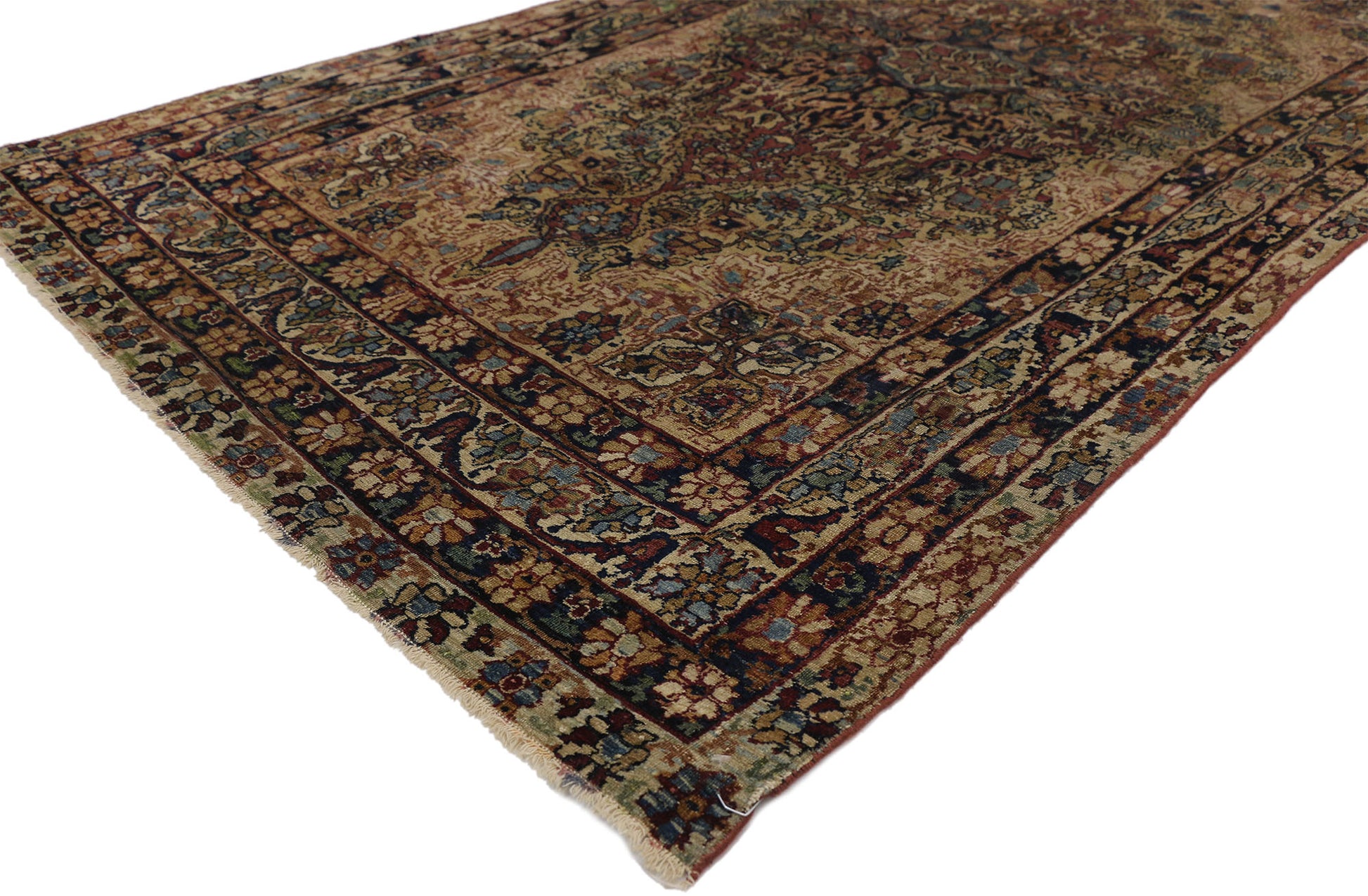 4 x 6 Antique Persian Kerman Rug 70991