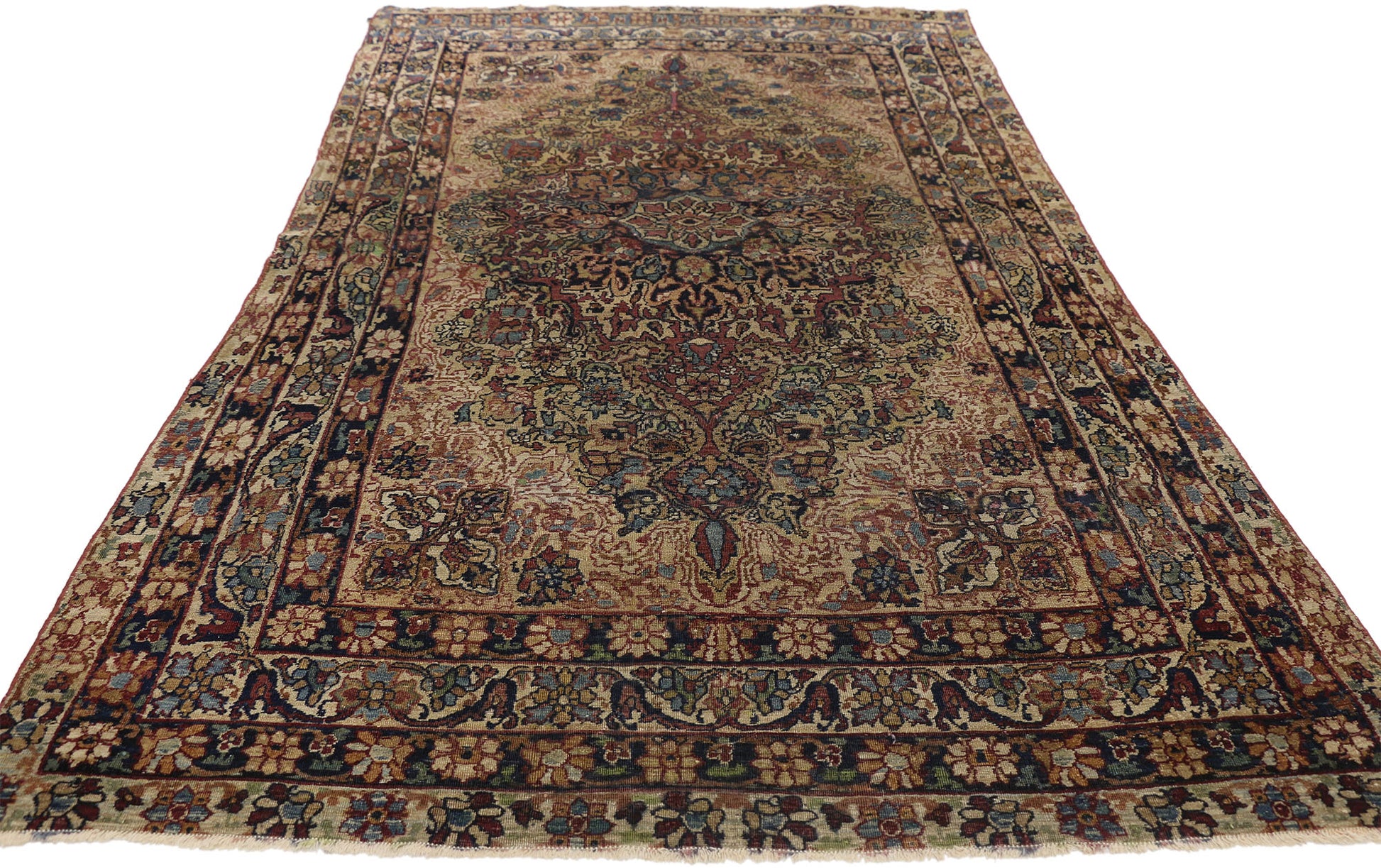 4 x 6 Antique Persian Kerman Rug 70991