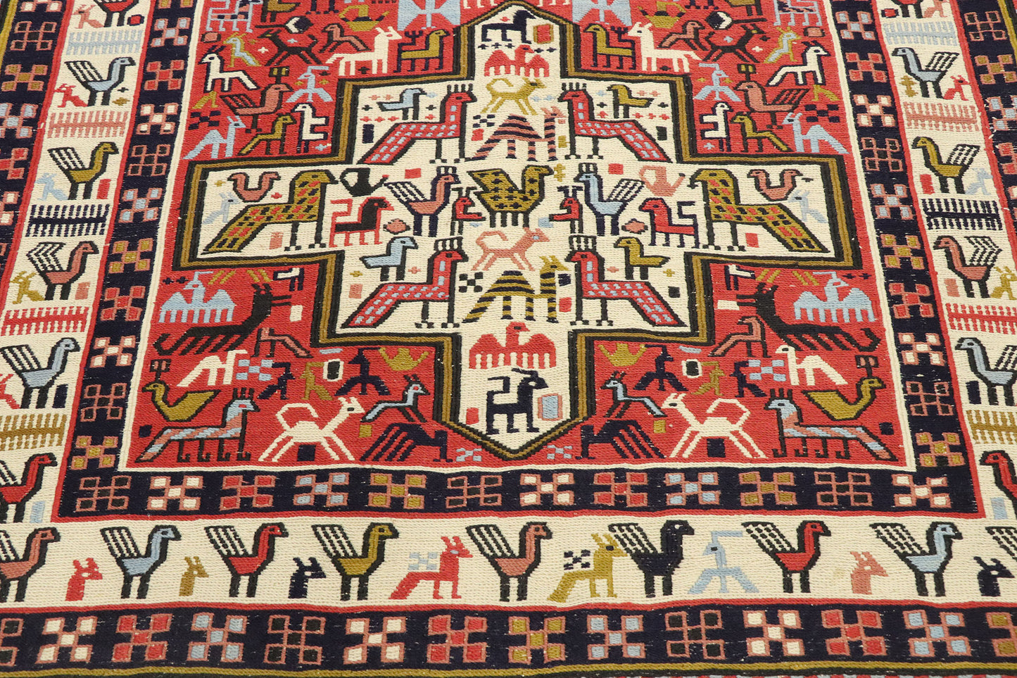 3 x 4 Vintage Persian Soumak Kilim Rug 71030