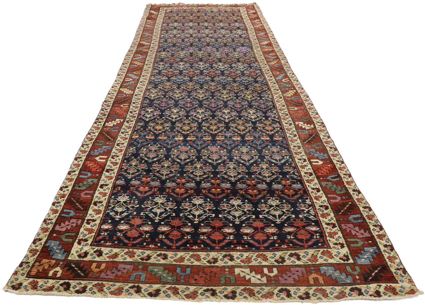 3 x 12 Antique Russian Caucasian Shirvan Boteh Runner 71046