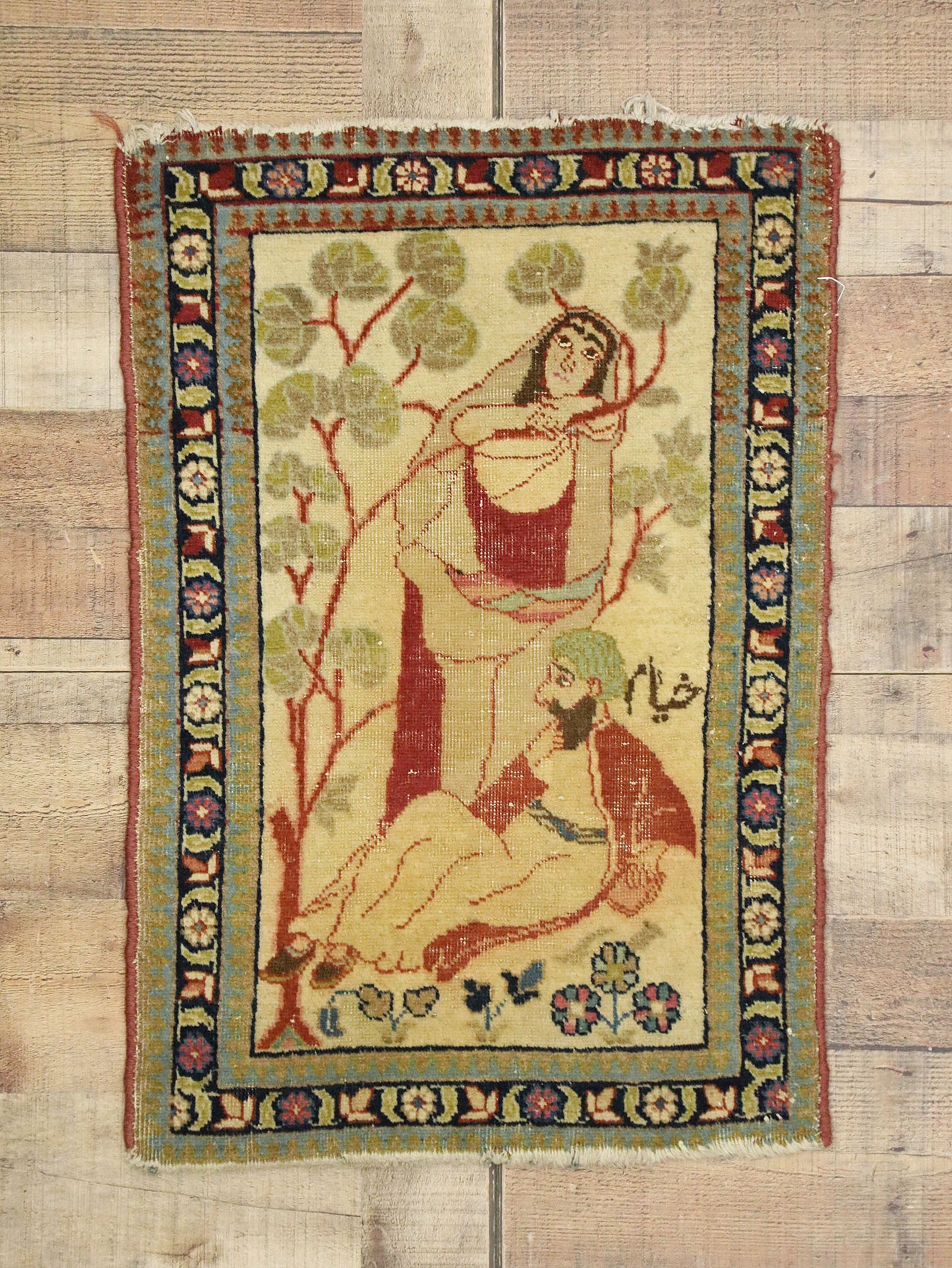 2 x 2 Antique Persian Tabriz Rug 71535