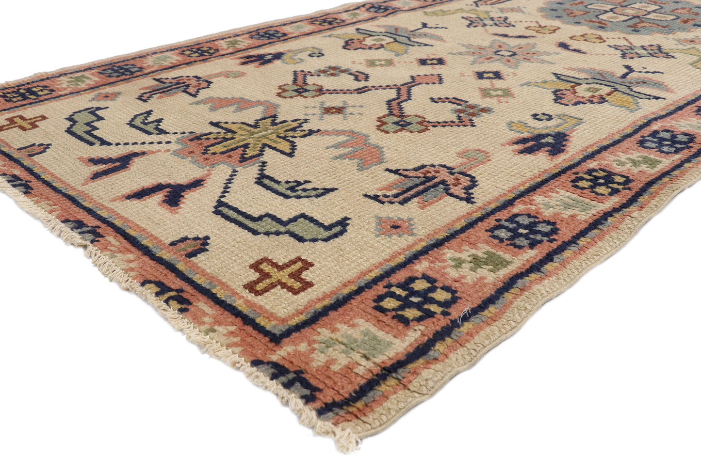 4 x 11 Vintage Turkish Oushak Rug 71674