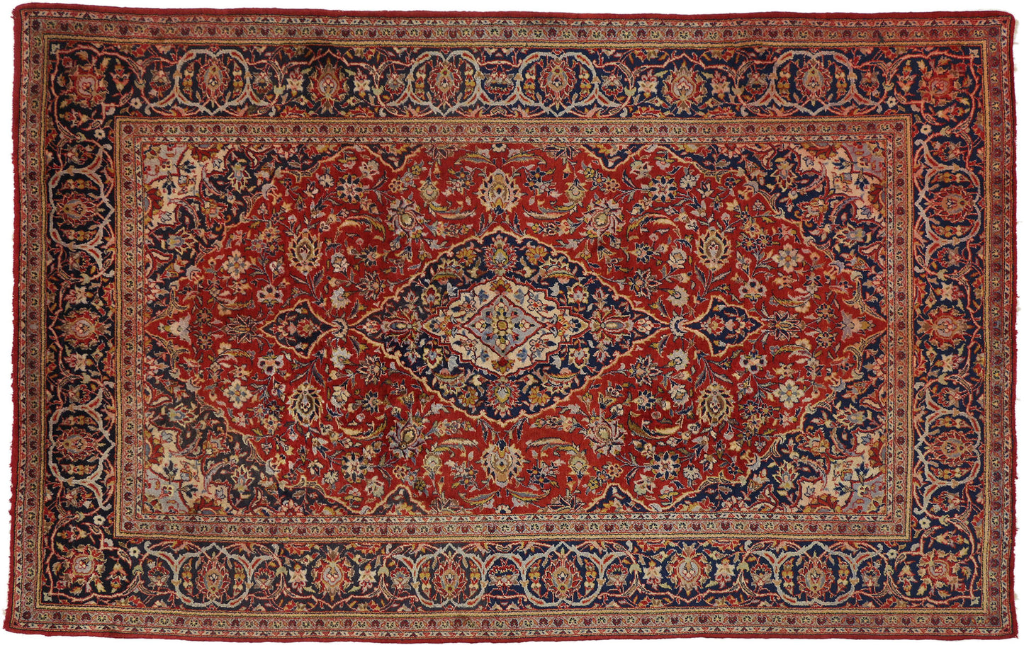 7 x 11 Vintage Persian Kashan Rug 71934