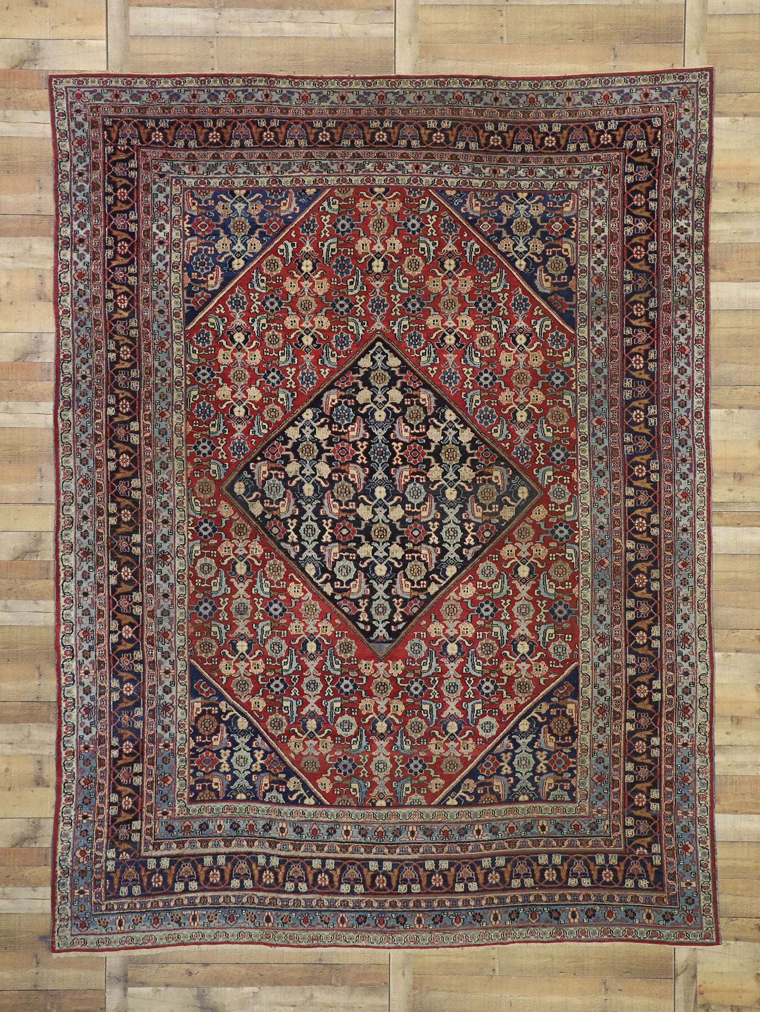 9 x 12 Antique Persian Mashhad Rug 71963