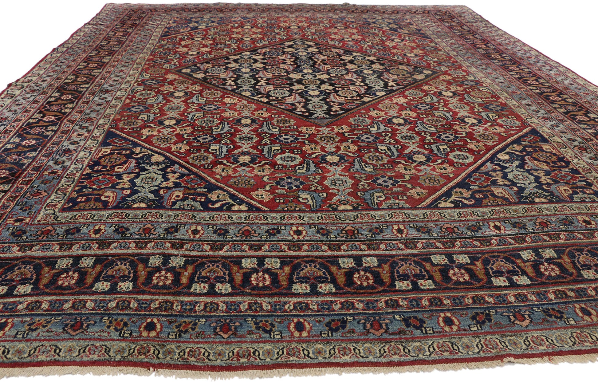 9 x 12 Antique Persian Mashhad Rug 71963