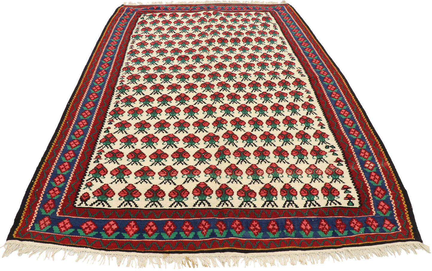 3 x 5 Vintage Persian Floral Kilim Rug 72143