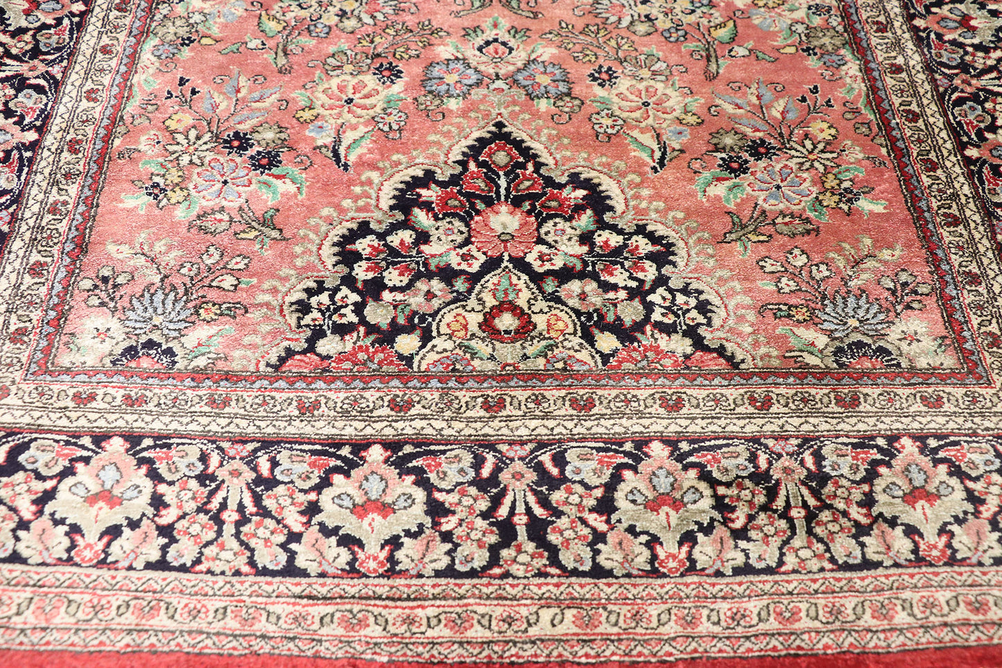 3 x 13 Vintage Persian Silk Qum Rug 72165