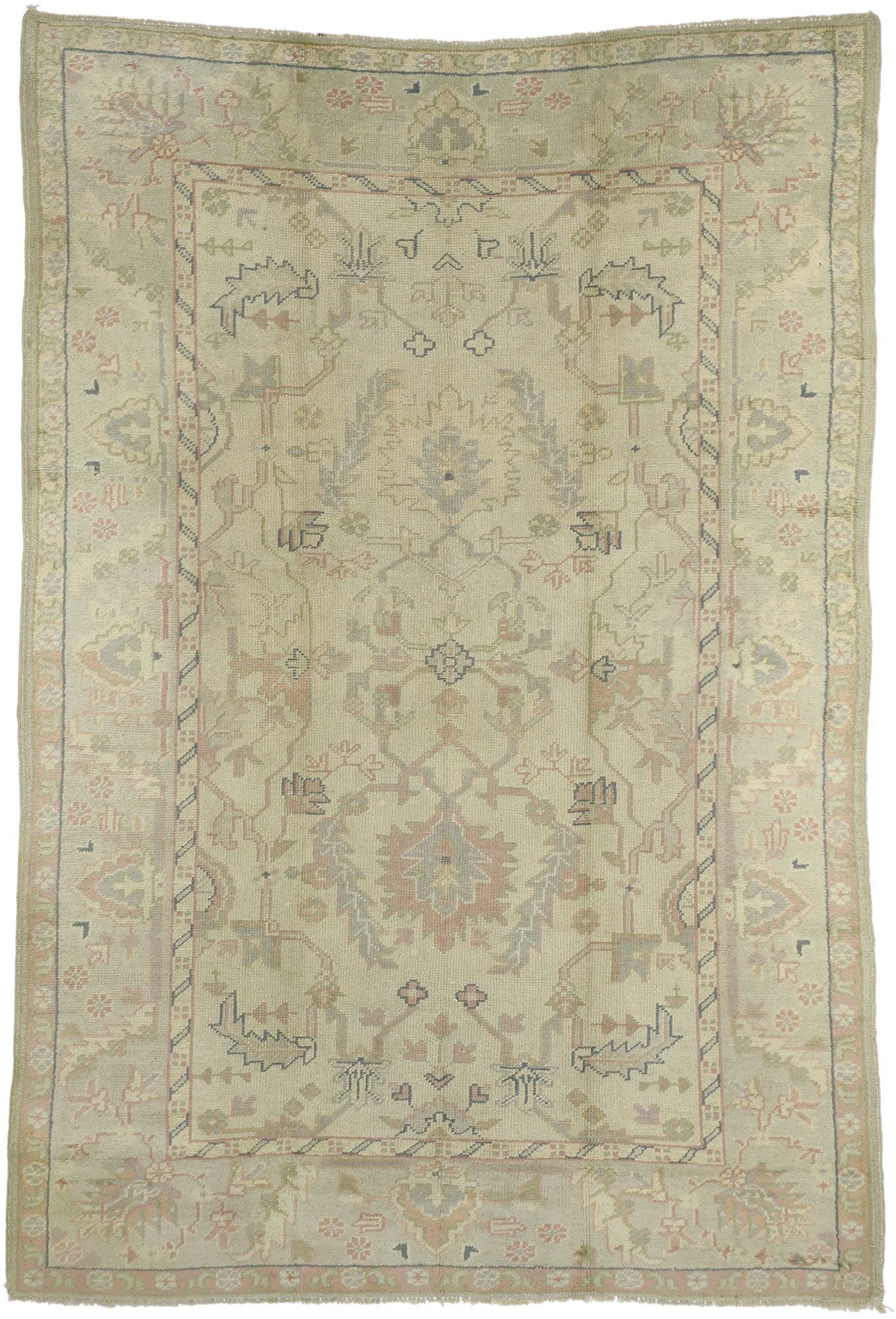 7 x 10 Vintage Turkish Oushak Rug 72193