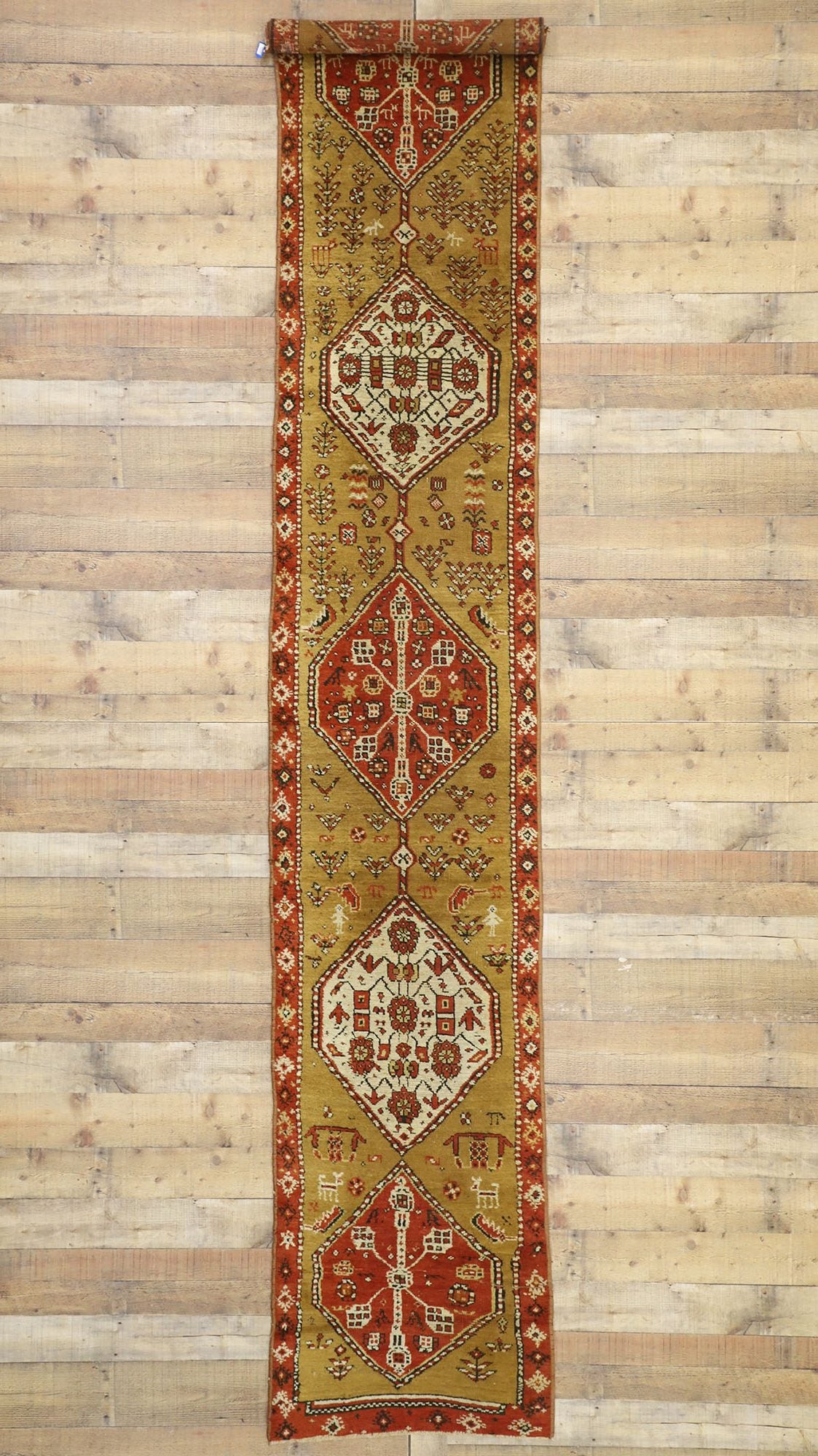 2 x 14 Antique Russian Caucasian Tribal Runner 72223