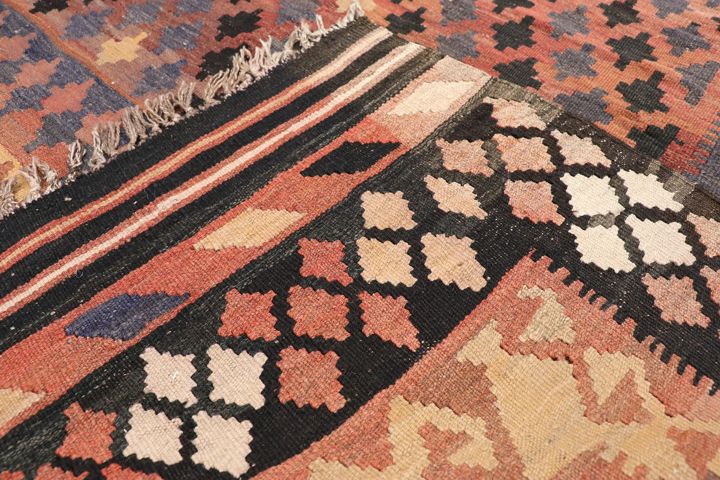 10 x 14 Vintage Afghan Maimana Kilim Rug 72258