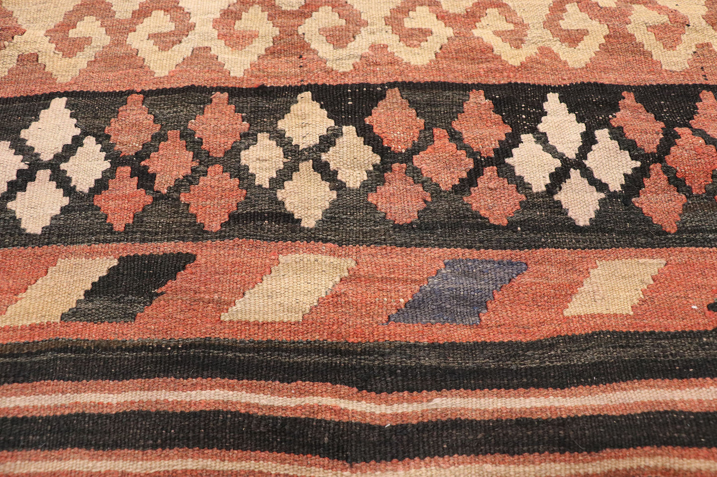 10 x 14 Vintage Afghan Maimana Kilim Rug 72258