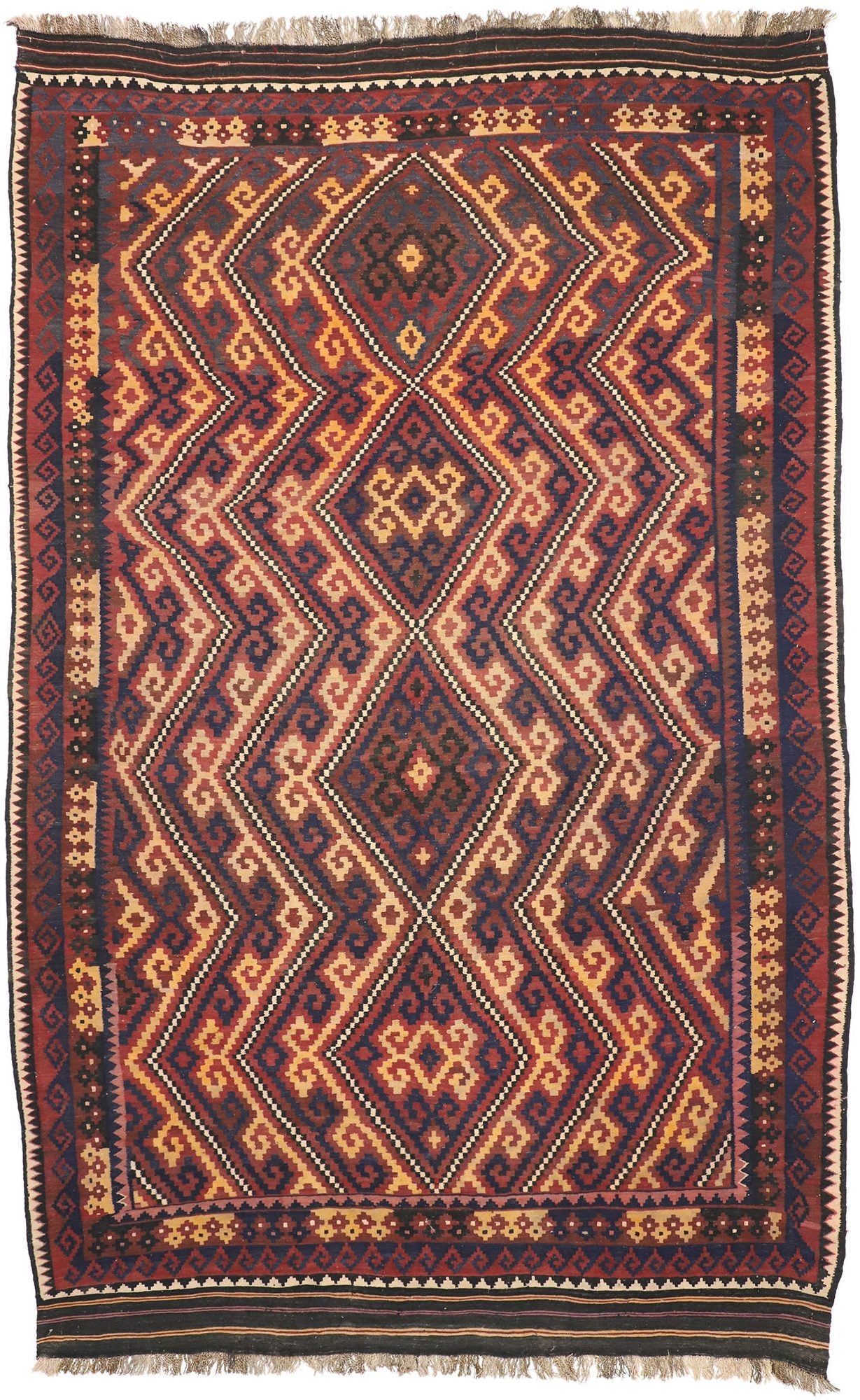 9 x 14 Vintage Afghan Kilim Rug 72260